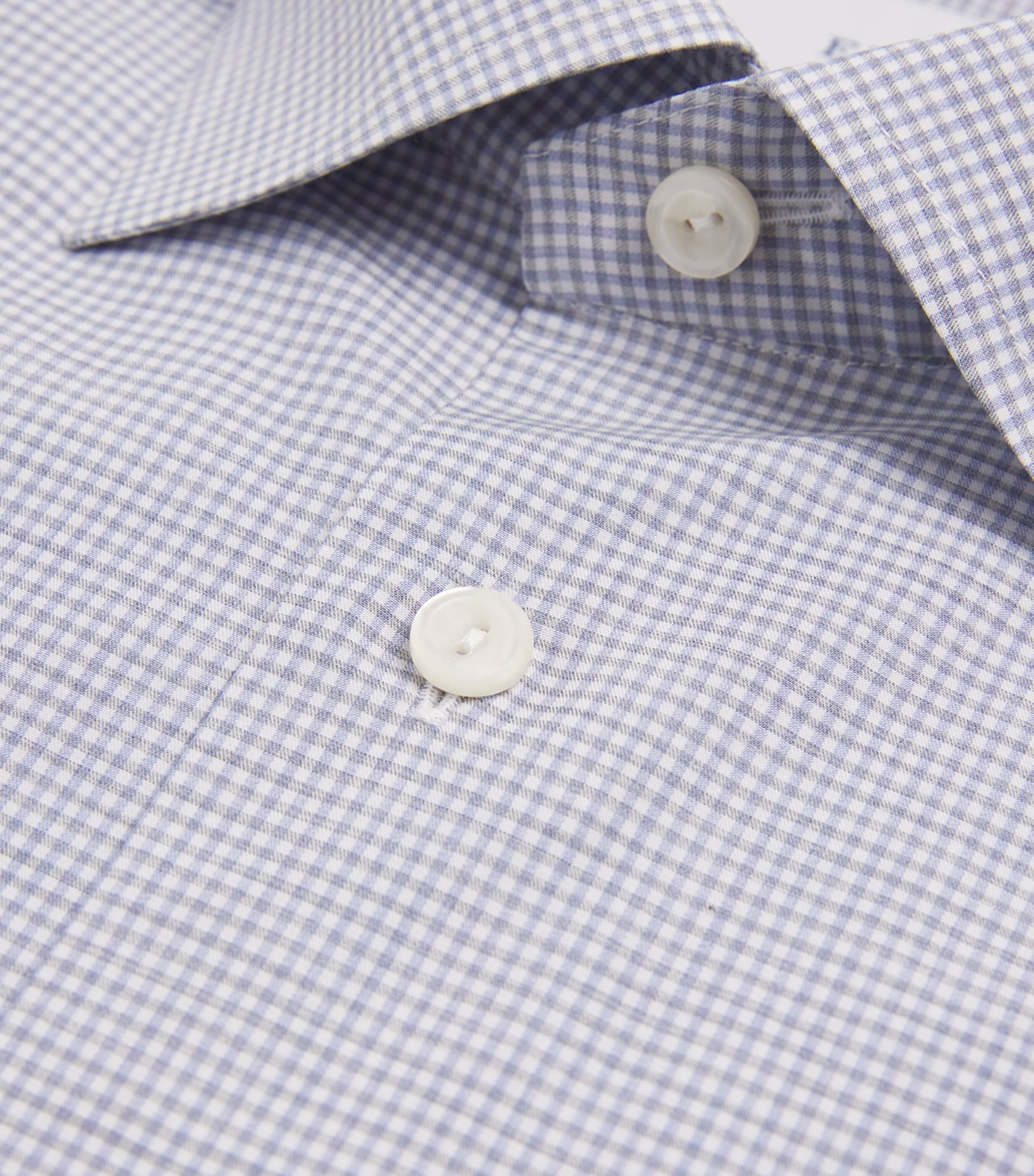 Eton Mens Cotton Fine Twill Check Shirt Light Purple Image 5