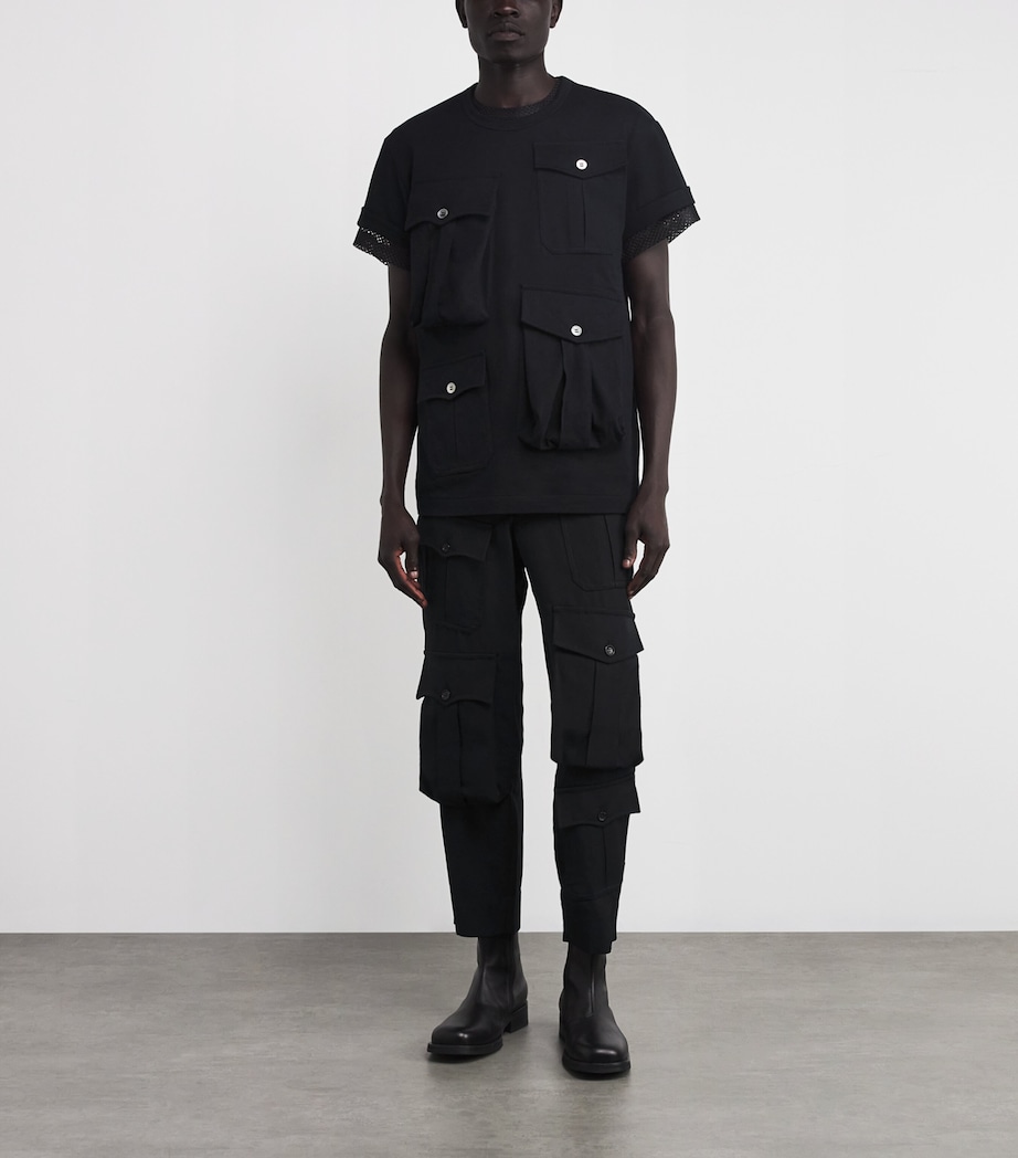 Cotton Pocketed T-Shirt BLACK Image 2