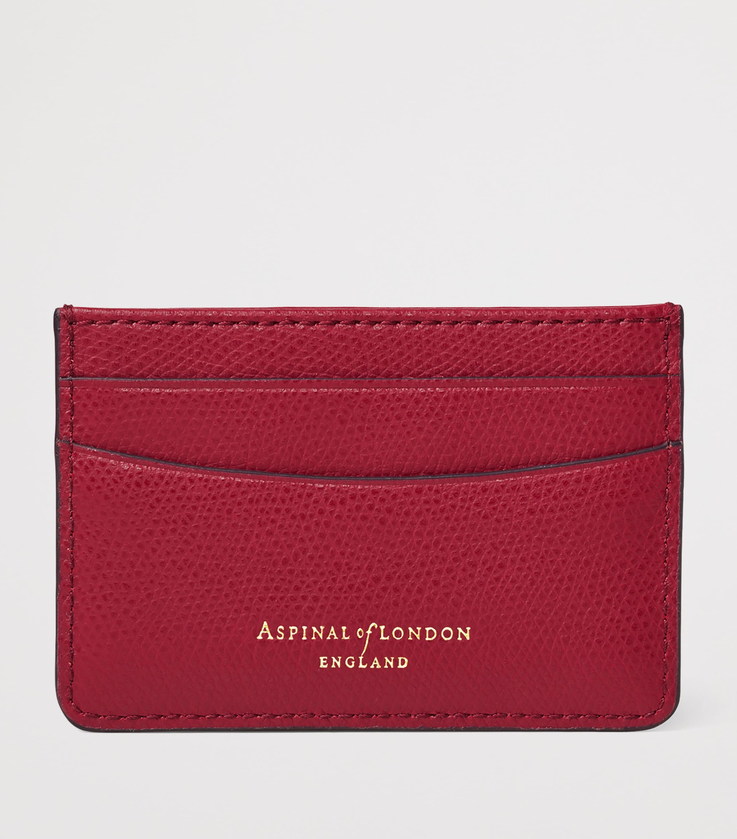 Aspinal Of London Leather Logo Card Holder Cherry Image 2