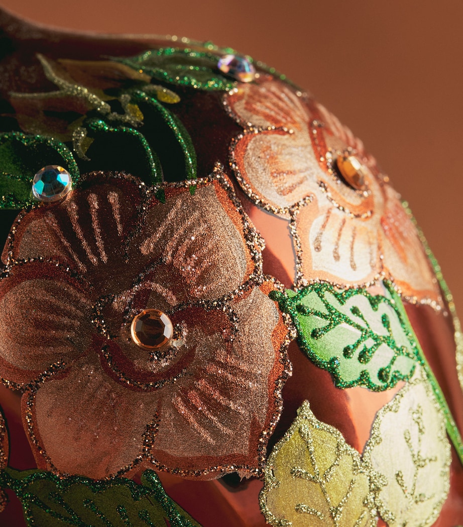 Harrods Floral Egg Bauble Bronze Image 2