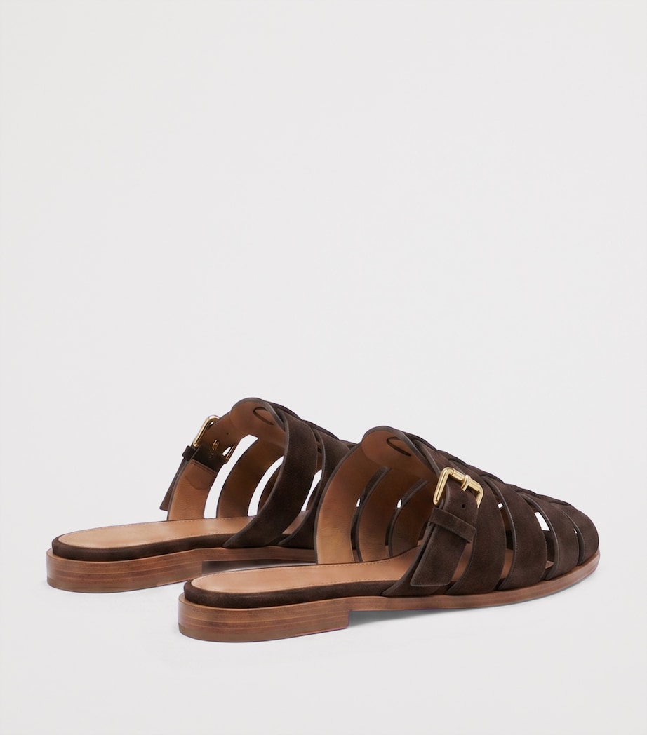 Malone Souliers Suede Theresa Mules Tobacco Image 4