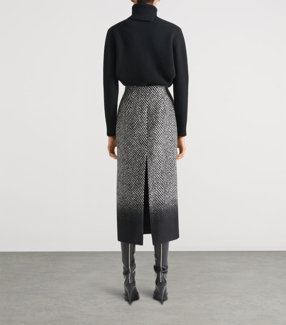 Wool-Blend Midi Skirt BLACK/WHITE Image 3