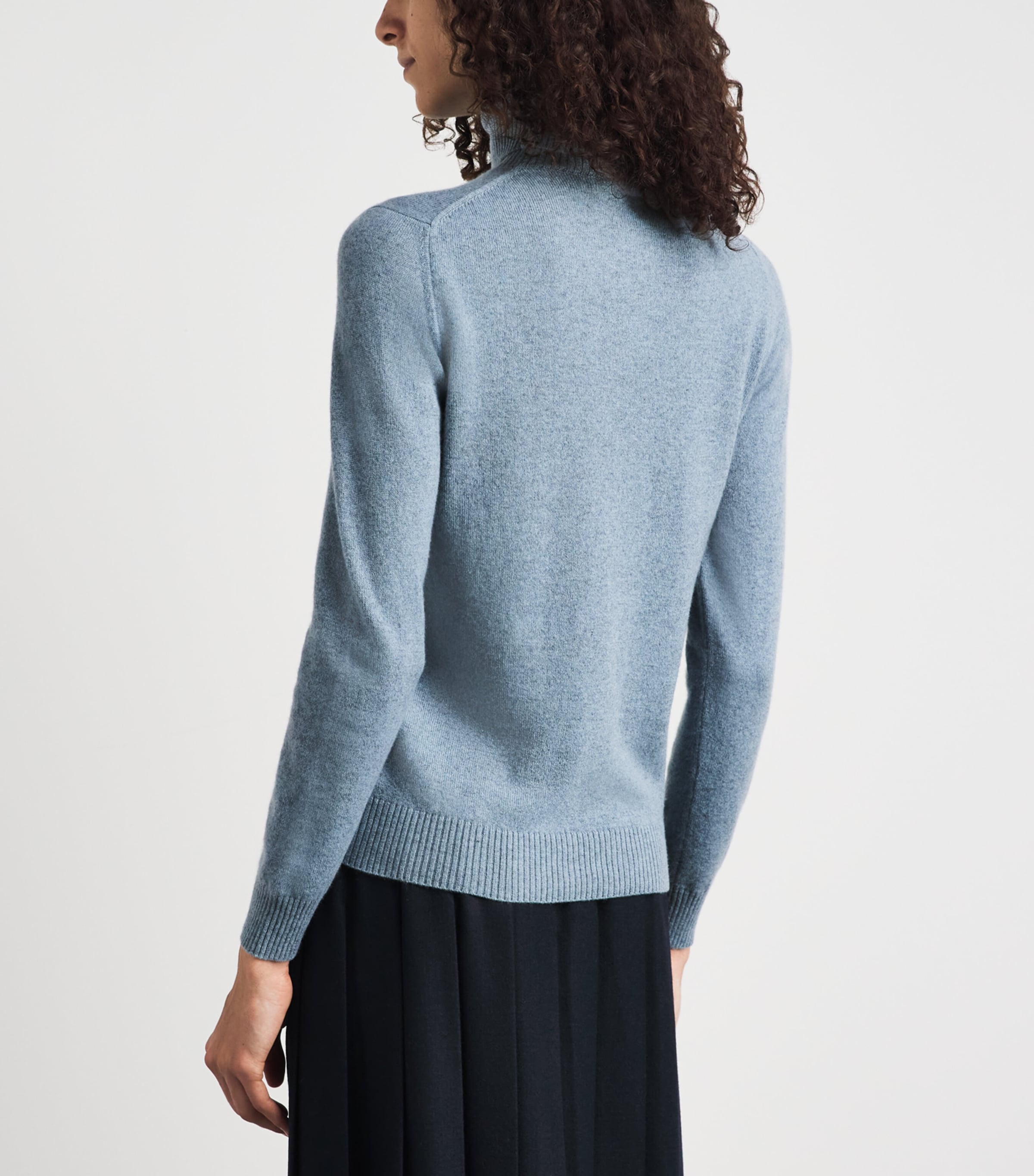 Colombo Womens Cashmere Rollneck Sweater Light Blue Image 5