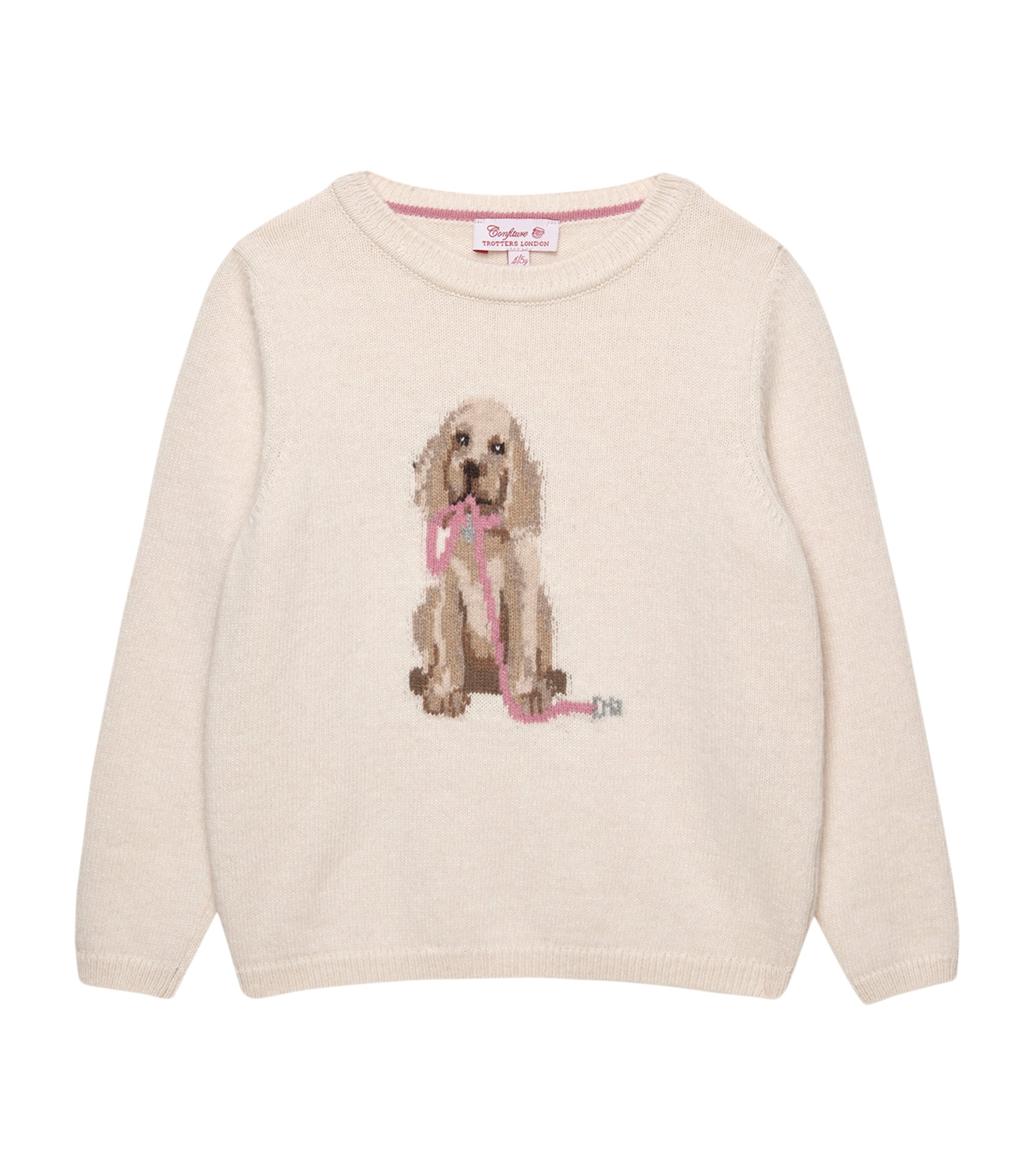 Trotters Wool-Blend Puppy Sweater (6-11 Years) Winter White Image 1