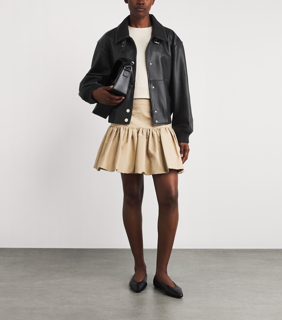Claudie Pierlot Womens Relaxed Leather Jacket Black Image 2