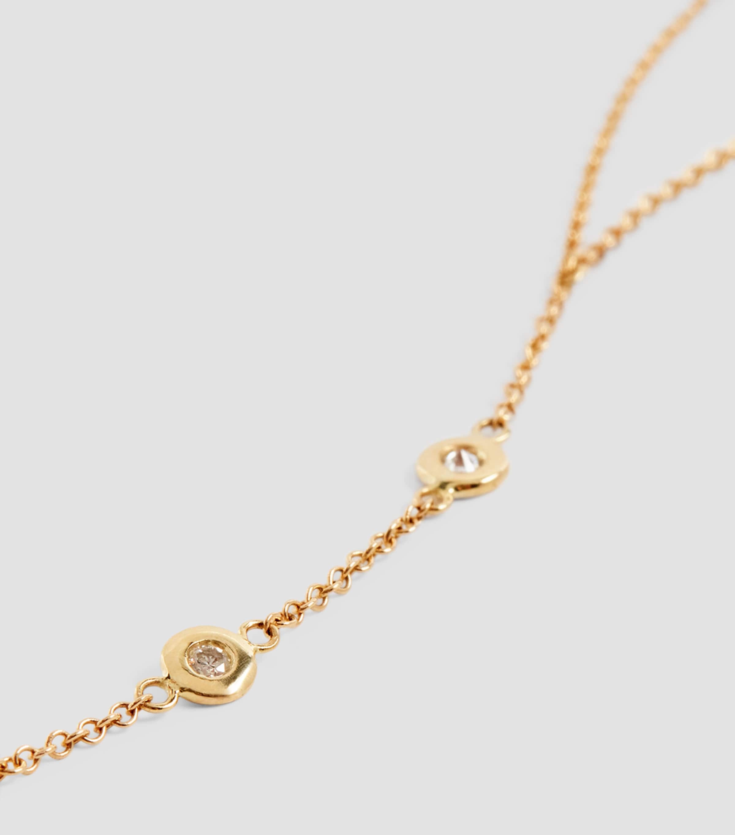 Yellow Gold and Diamond Spaced Out Finger Bracelet YELLOW GOLD Image 3