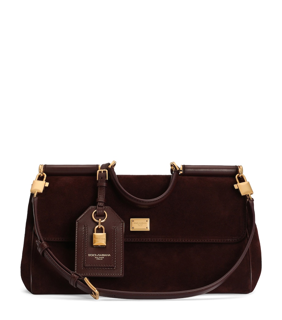 Dolce&Gabbana Suede My Sicily Top-Handle Bag Bordeaux/borde Image 1