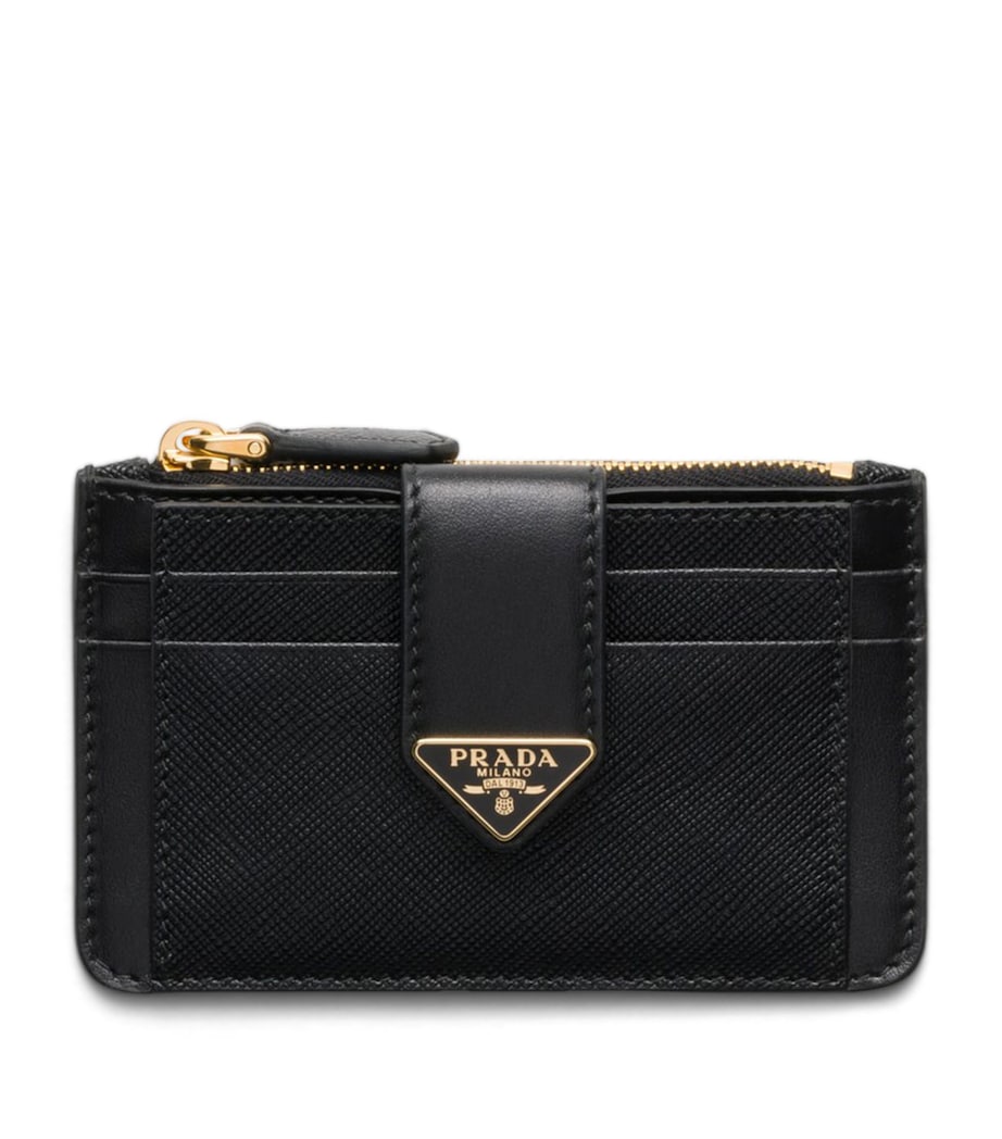 Prada Leather Press-Stud Card Holder Black Image 1