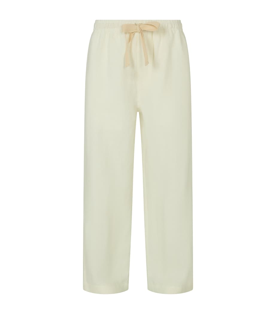Linen Wide-Leg Trousers WHITE Image 1