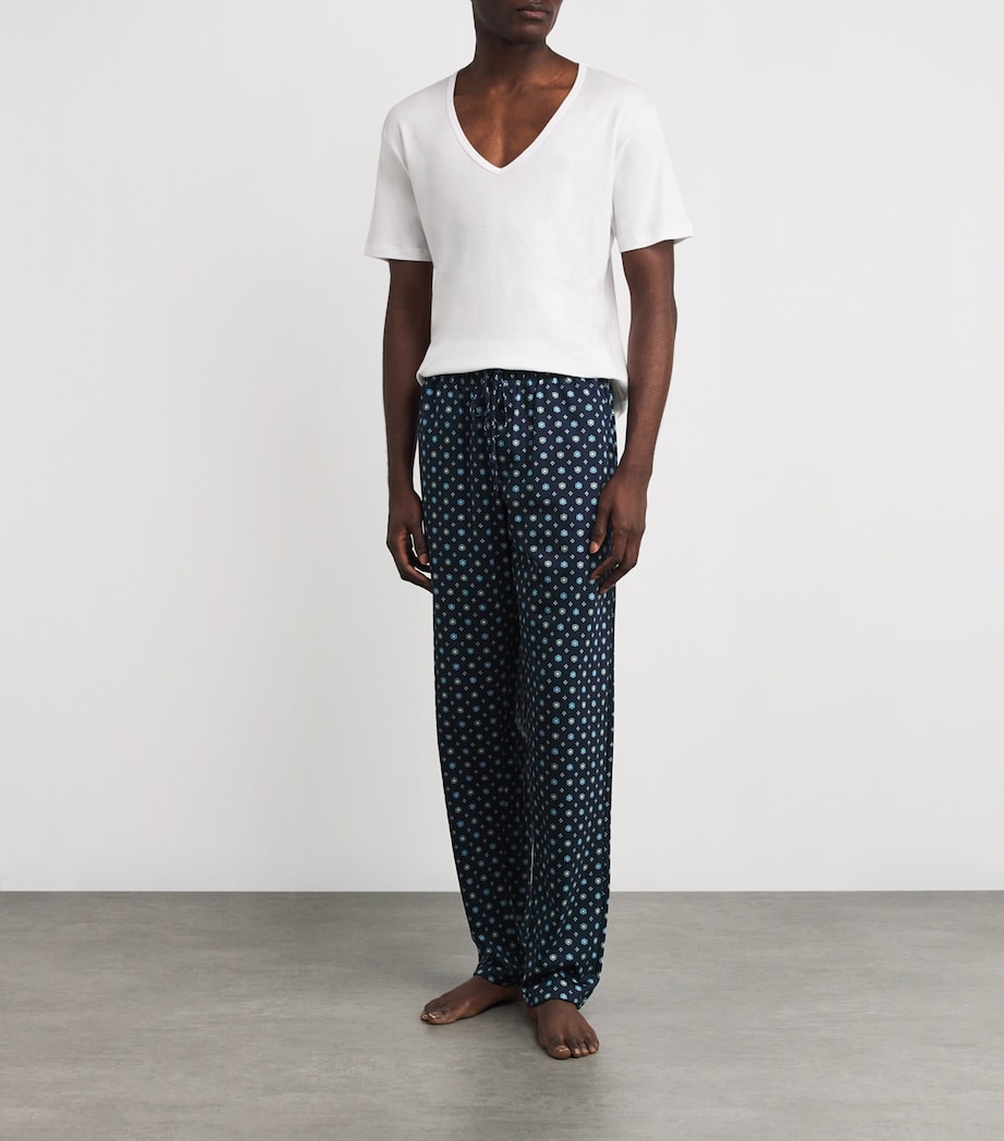 Sea Island Cotton V-Neck T-Shirt WHITE Image 2