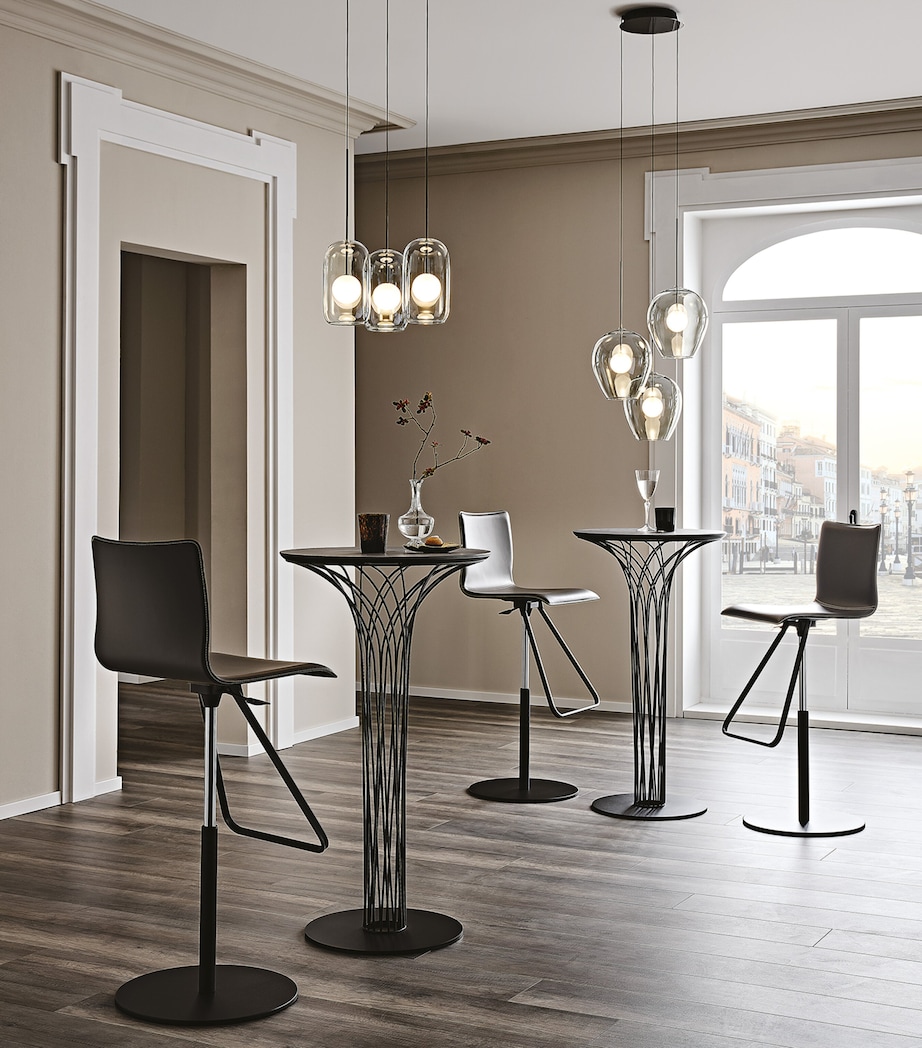 Chromed Steel and Leather Toto Stool CHROMED STEEL Image 3