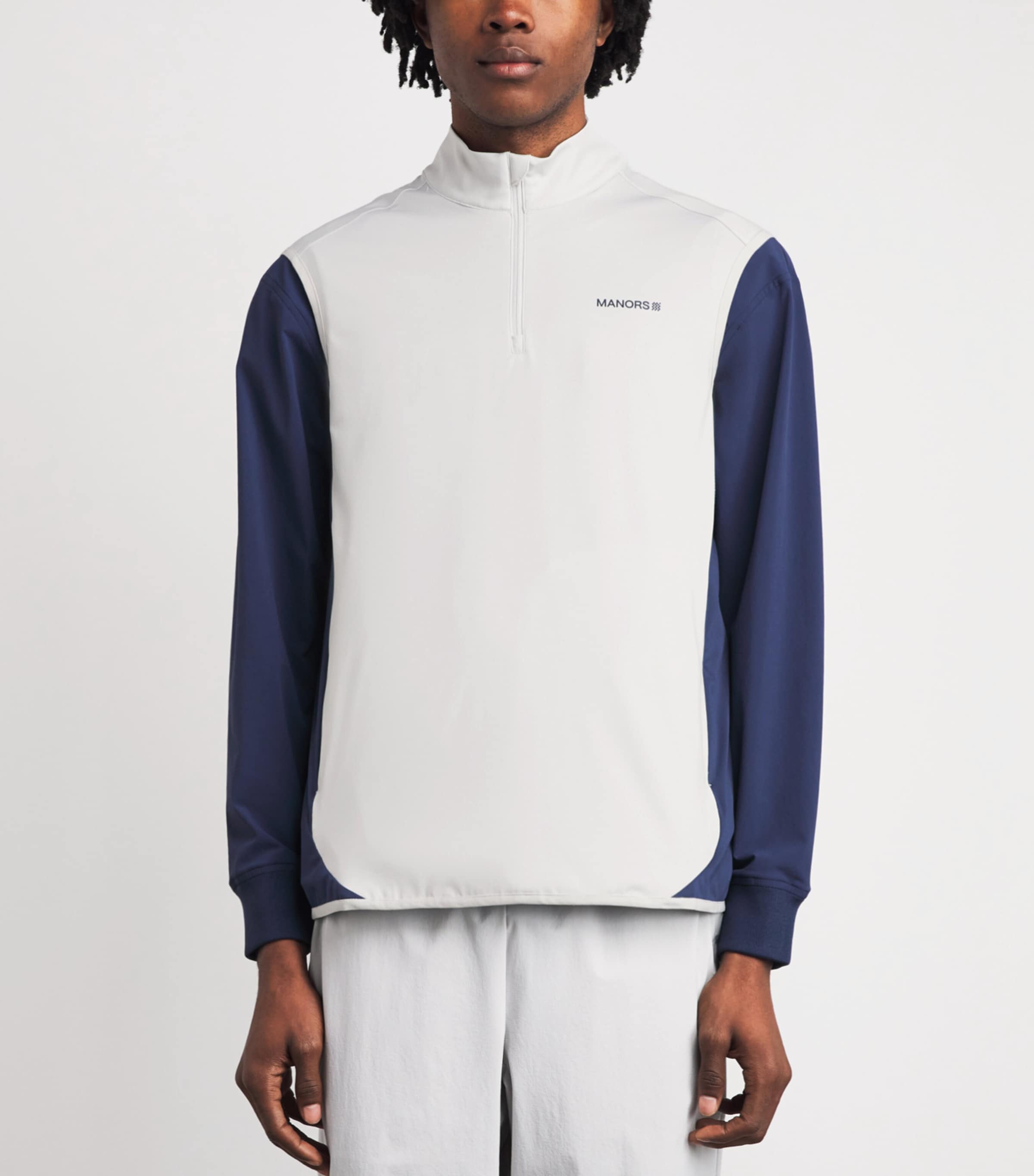 Manors Mens Tech Quarter-Zip Gilet Vapour Grey Image 4