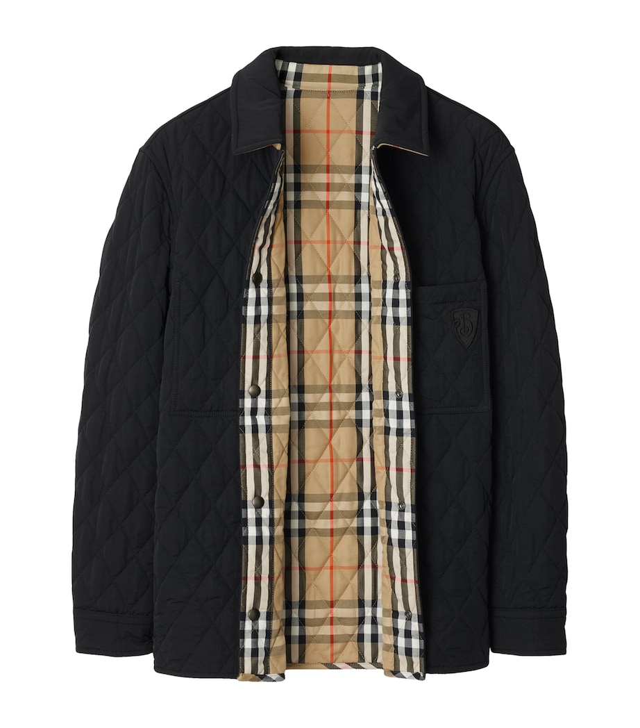 Quilted Check Reversible Jacket BLACK/SAND IP CHECK Image 6