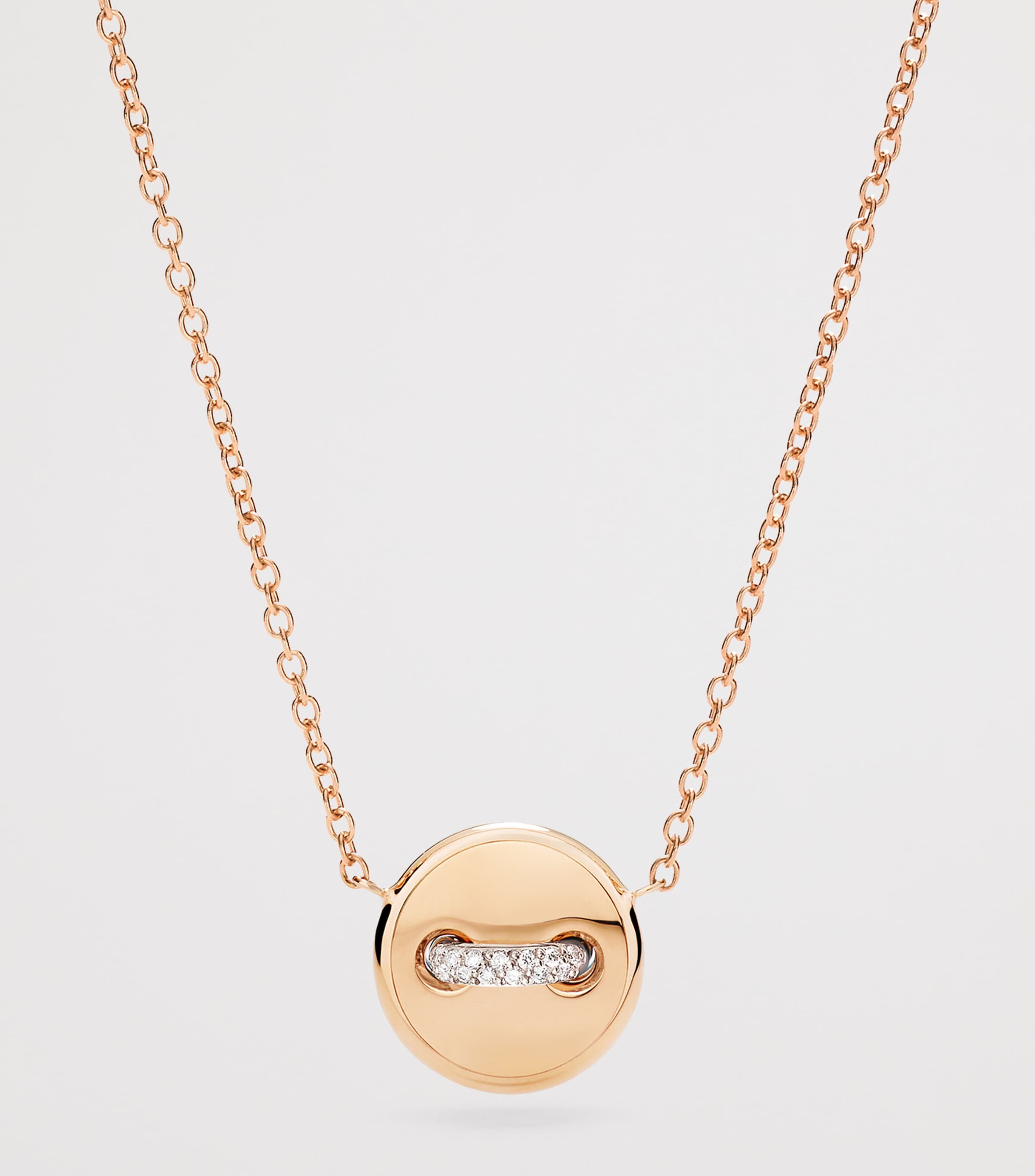 Rose Gold, Diamond and Turquoise Pom Pom Dot Necklace DB0TU Image 3