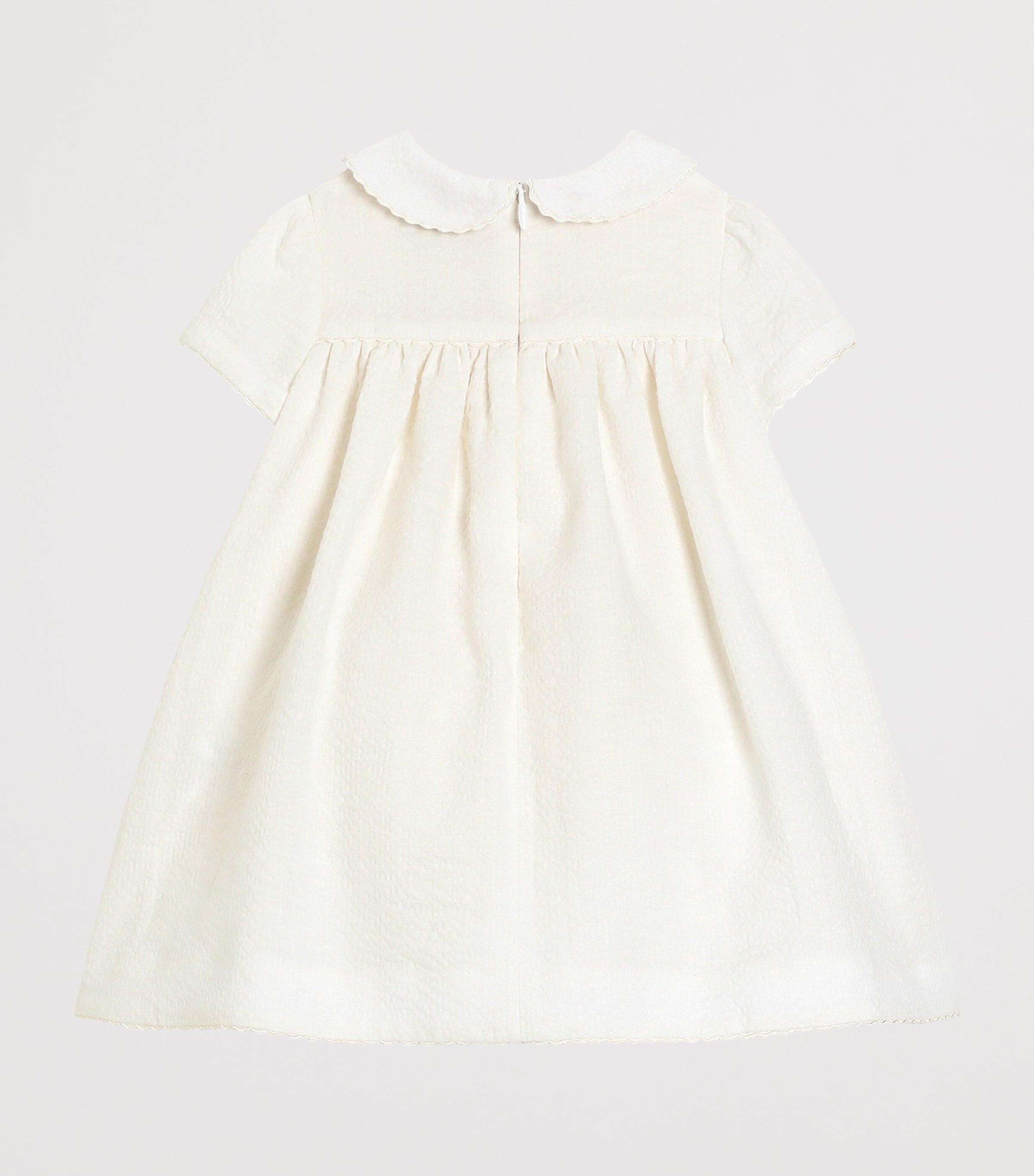 Dolce&Gabbana Kids Linen Seersucker Dress (3-30 Months) Whit Image 2
