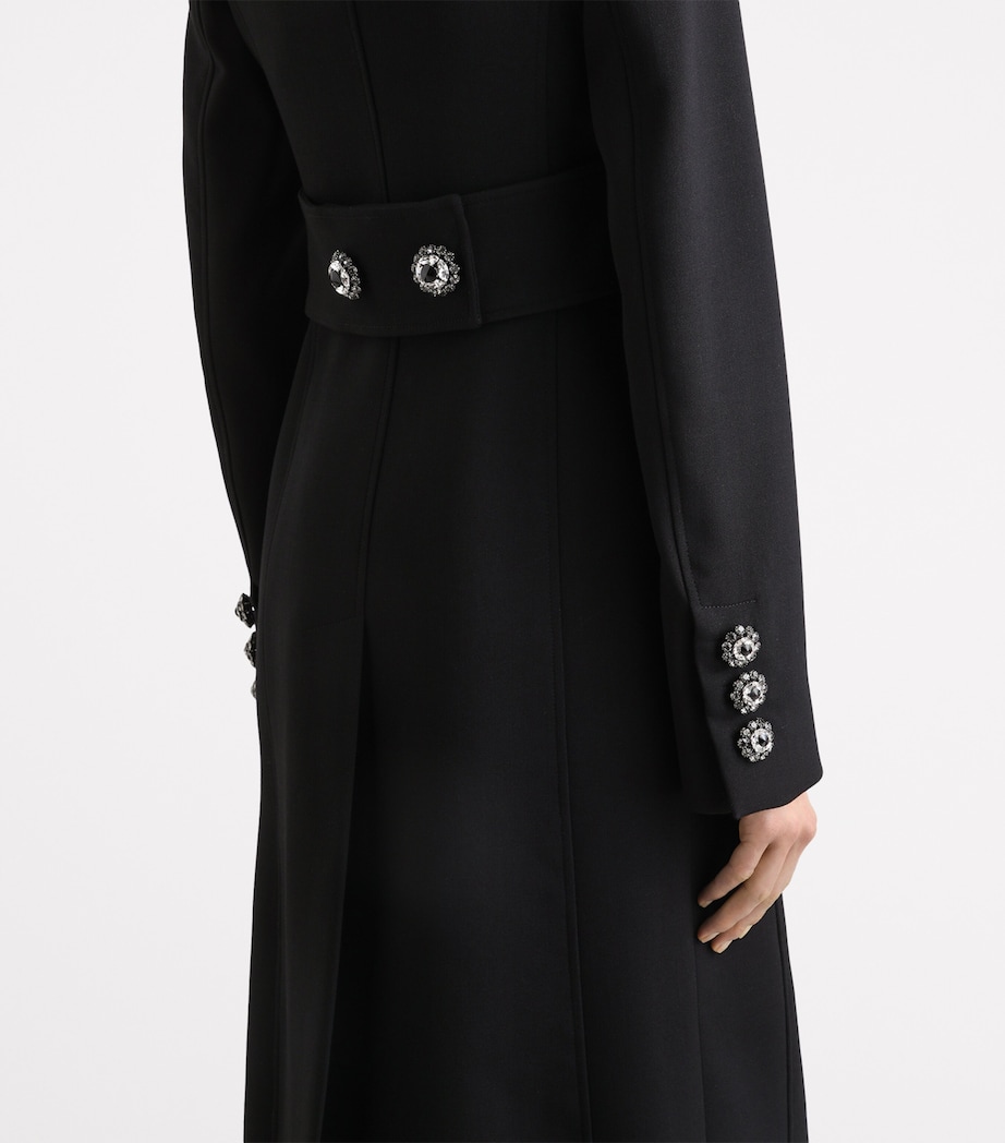 Virgin Wool Double-Breasted Overcoat N0000-BLACK Image 4