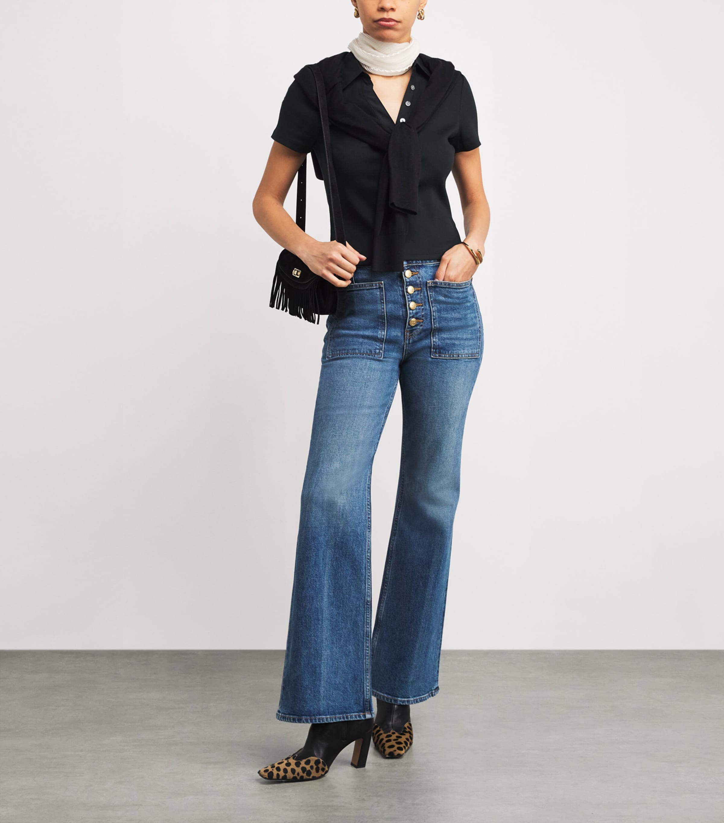 Cotton-Blend Kearney Polo Shirt B0002 BLACK Image 2