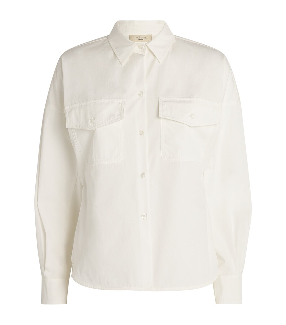 Weekend Max Mara Womens Cotton Twin-Pocket Shirt White Image 1