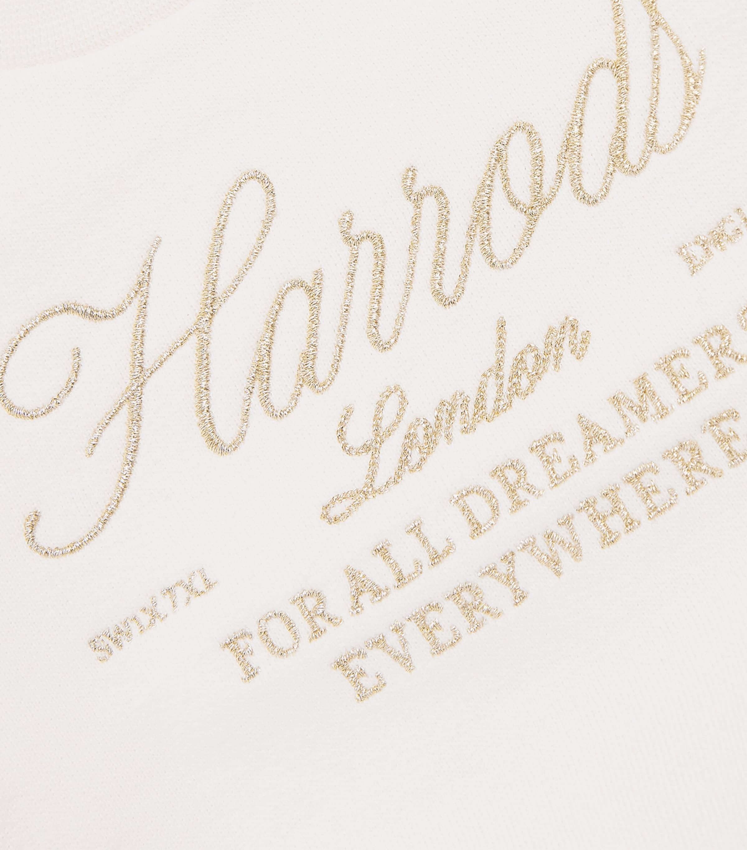 Harrods Cotton Jersey Sweatshirt (9-14 Years) Ivory Image 3