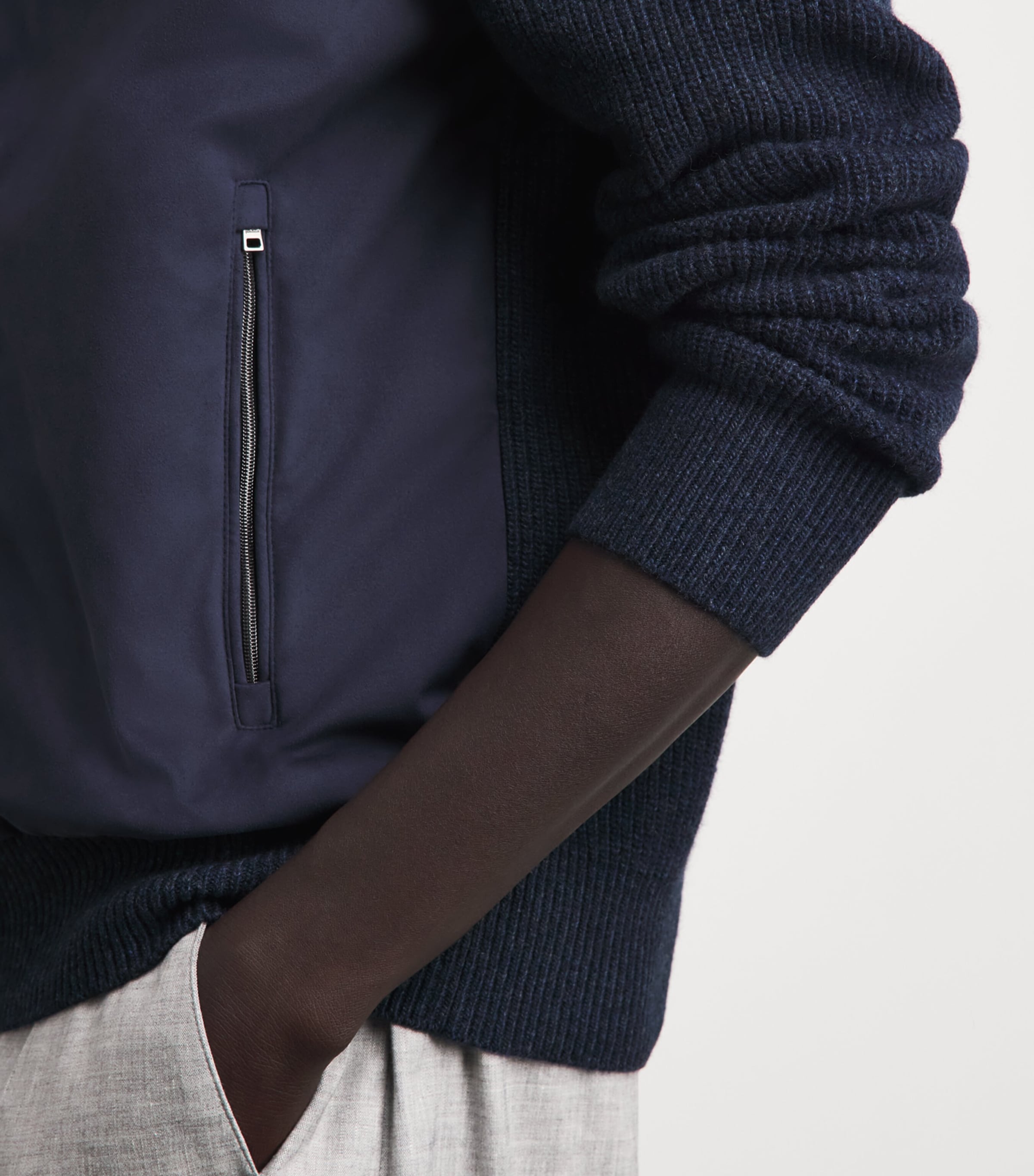 Herno Mens Wool Hybrid Jacket Blu Image 3