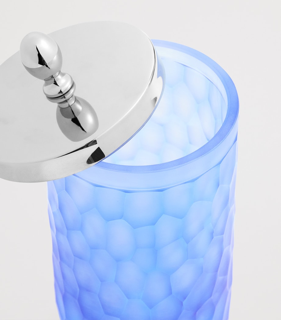 Crystal Ocean Honeycomb Cotton Wool Jar BLUE/CHROME Image 3