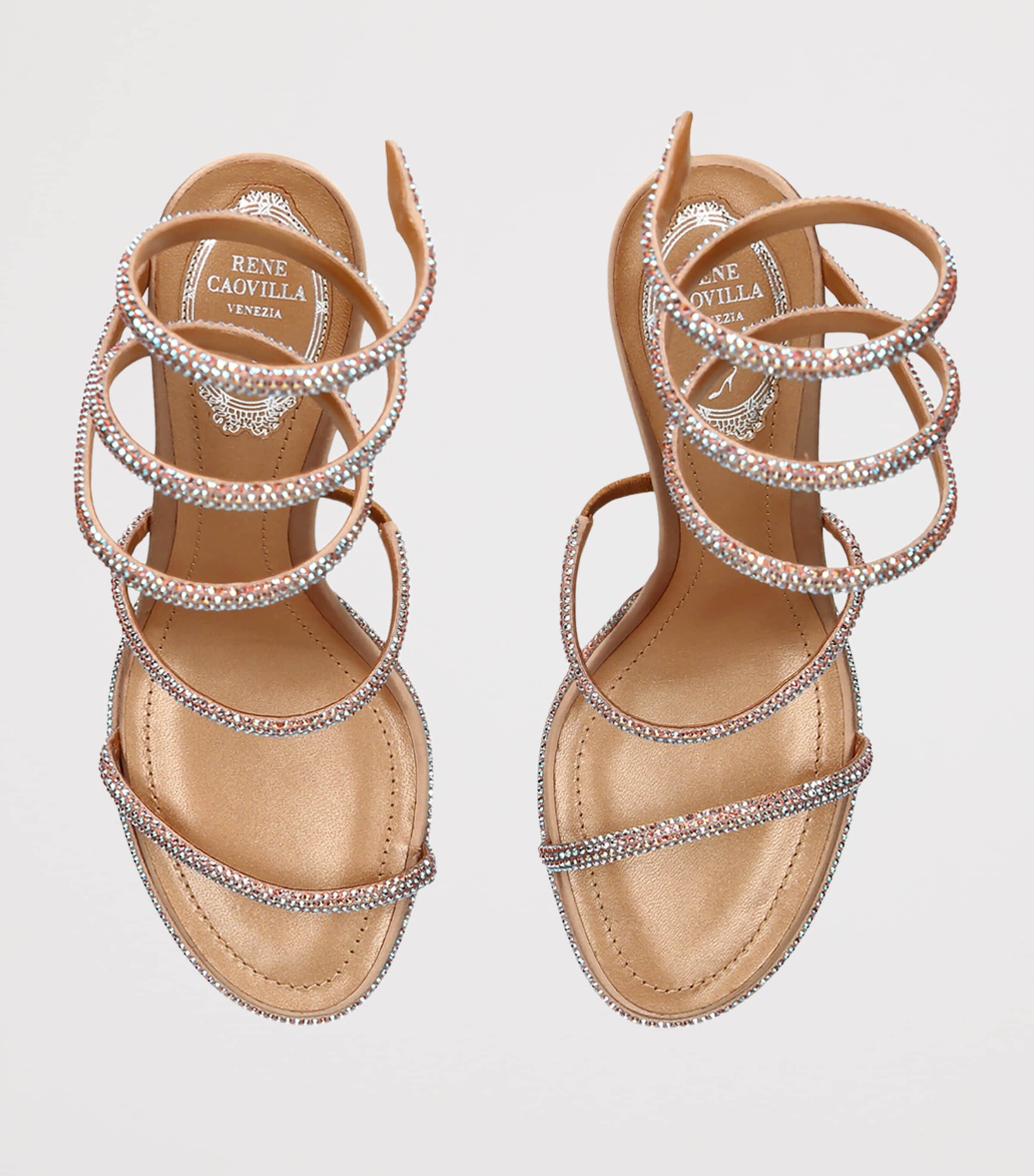 René Caovilla Embellished Cleo Sandals 80 Beige Oth Image 3
