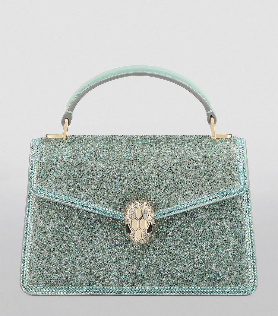 Mini Embellished Serpenti Forever Top-Handle Bag TURQUOISE Image 2
