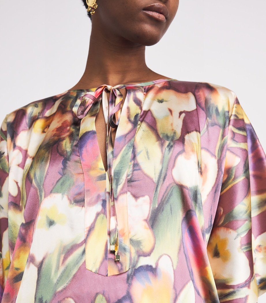 Silk Floral Maxi Kaftan 952 MAGNOLIA Image 6