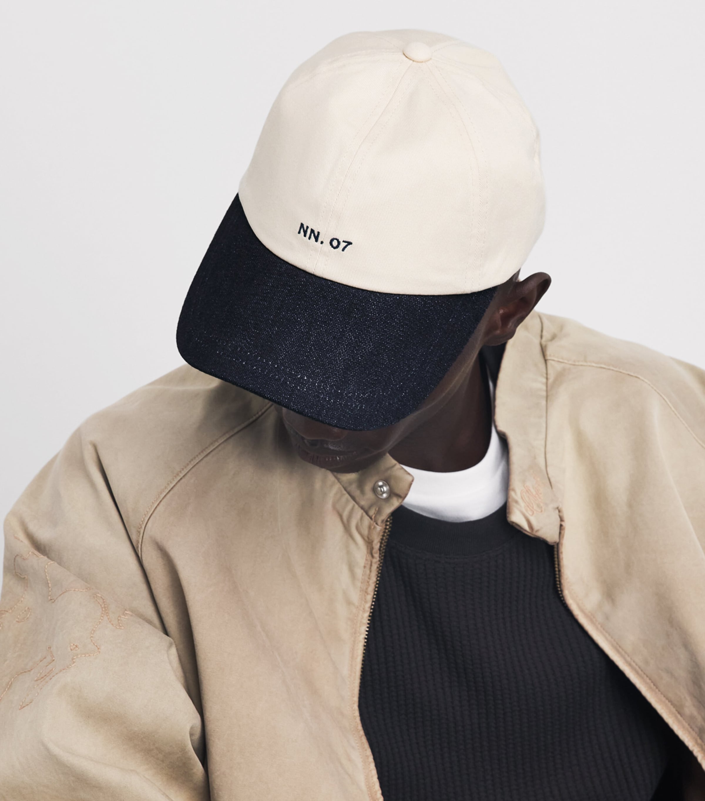 NN.07 Cotton Logo Baseball Cap Raw Indigo Image 2