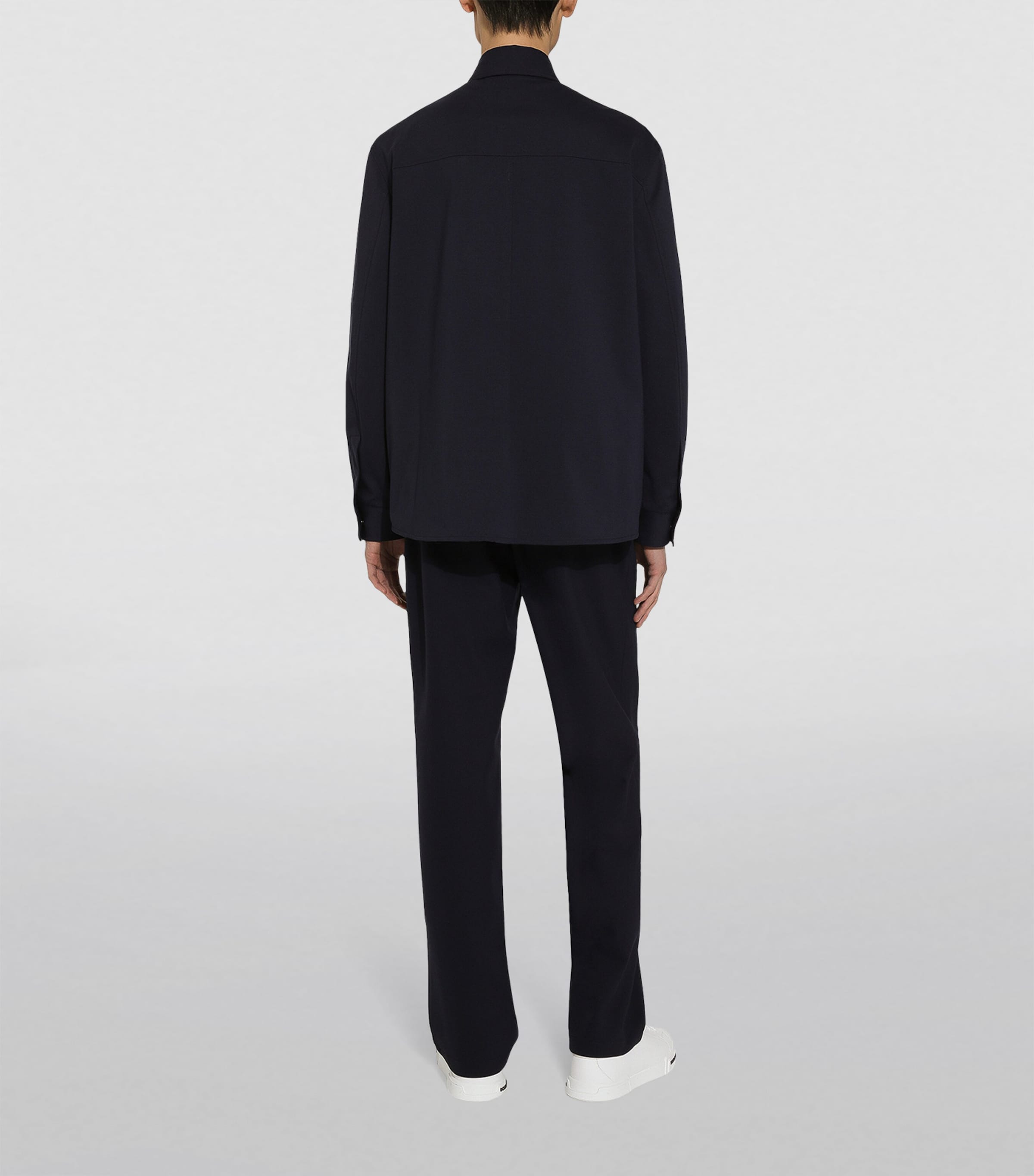 Logo Plaque Overshirt B0665-VERY DARK BLUE Image 3