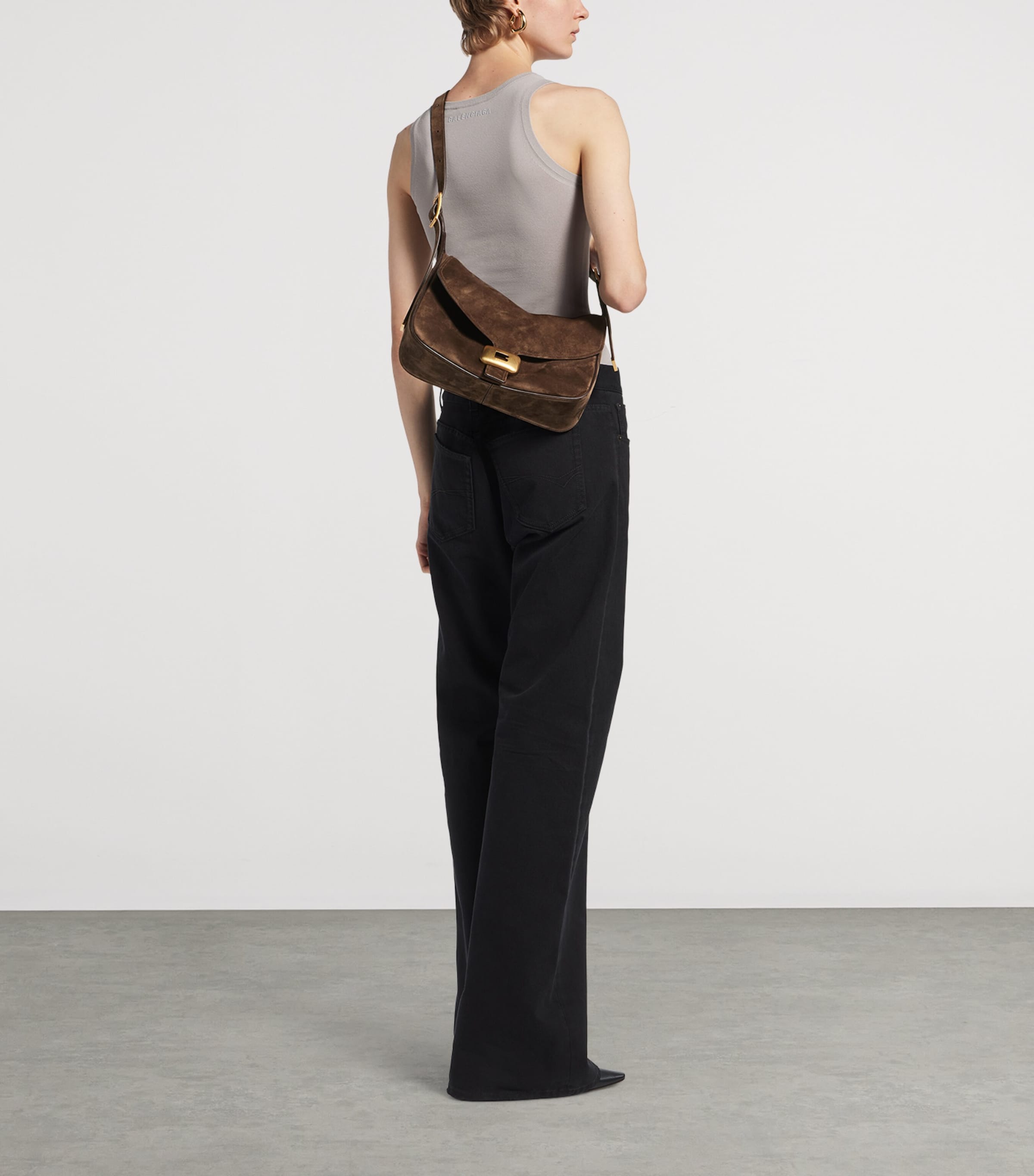 Balenciaga Womens Suede Clicca Shoulder Bag Image 2
