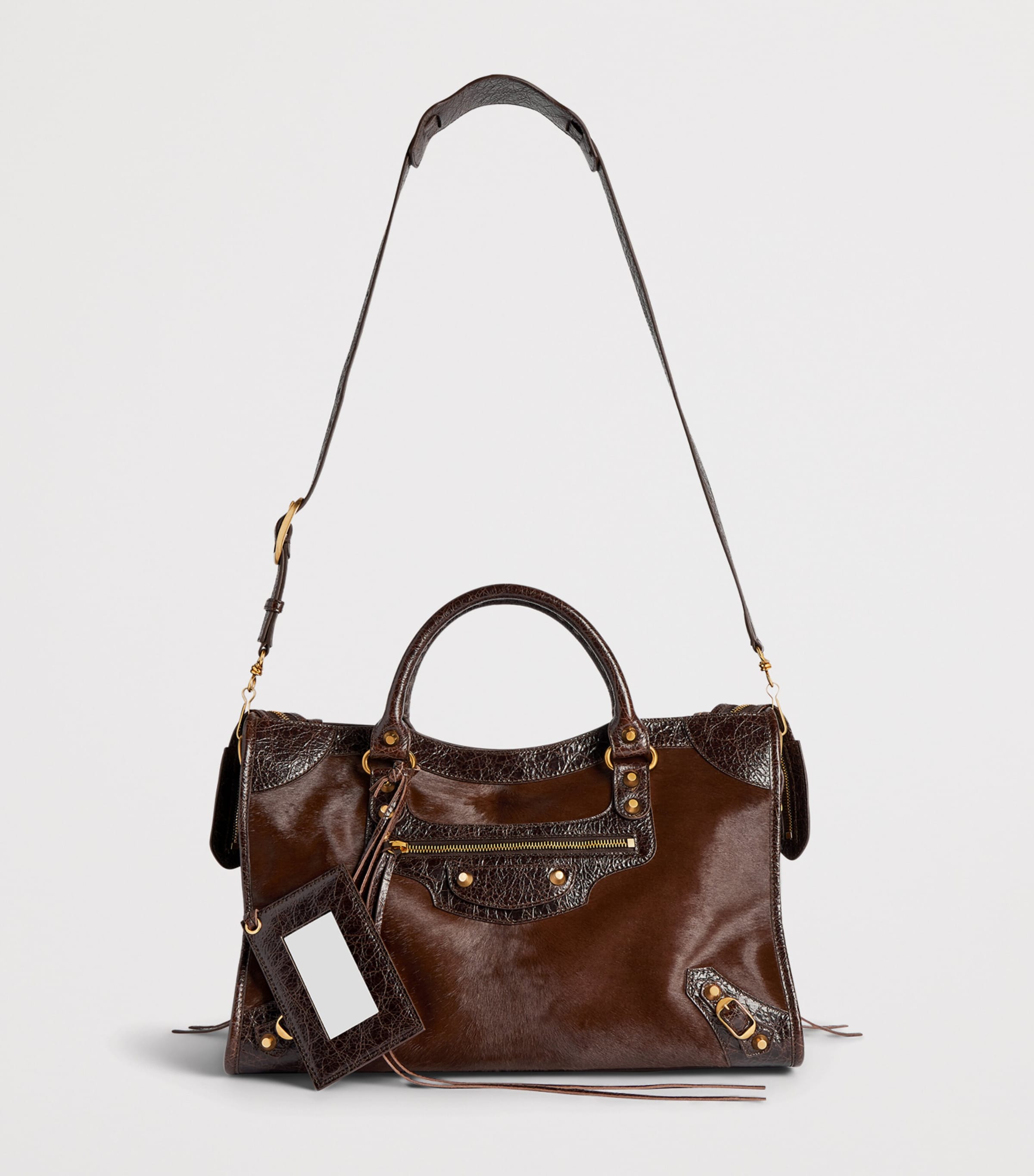 Balenciaga Brown Medium Pony Hair Le City Top-Handle Bag | Harrods US
