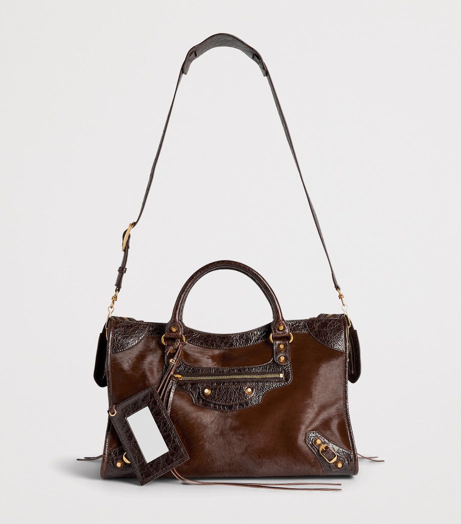 Balenciaga Medium Pony Hair Le City Top-Handle Bag Image 3