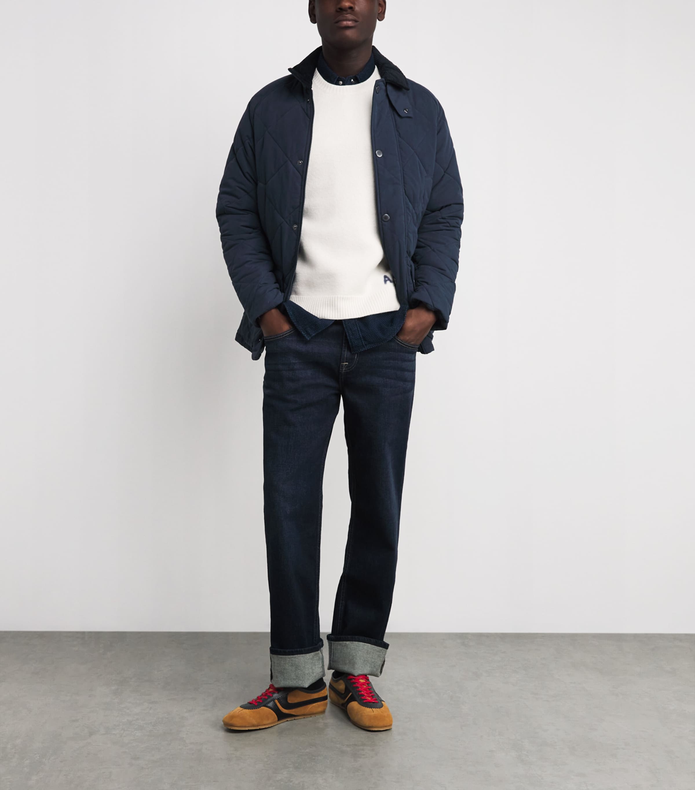 Quilted Modern Bedale Jacket NY71 NAVY Image 2