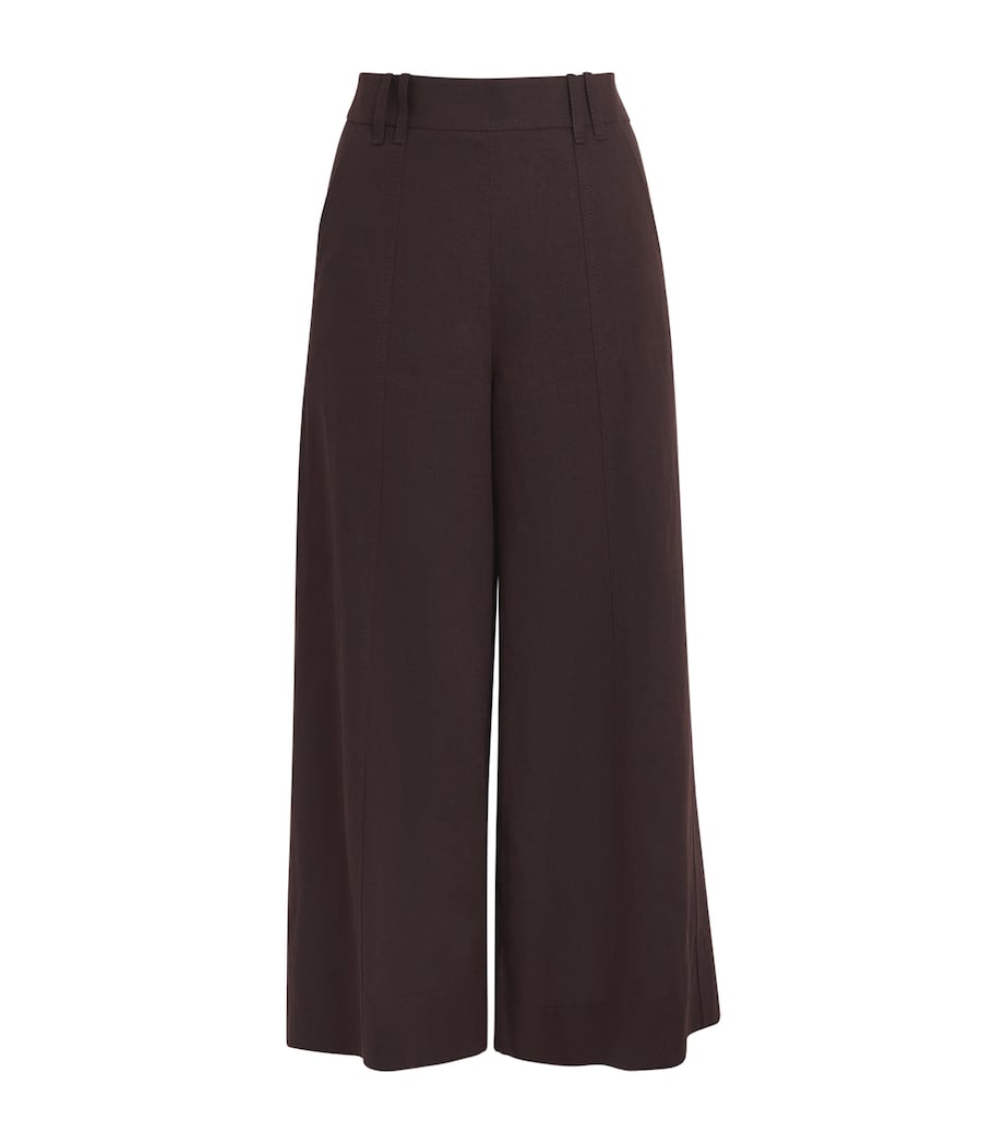 ME+EM Womens Cropped Wide-Leg Trousers Cocoa Brown Image 1