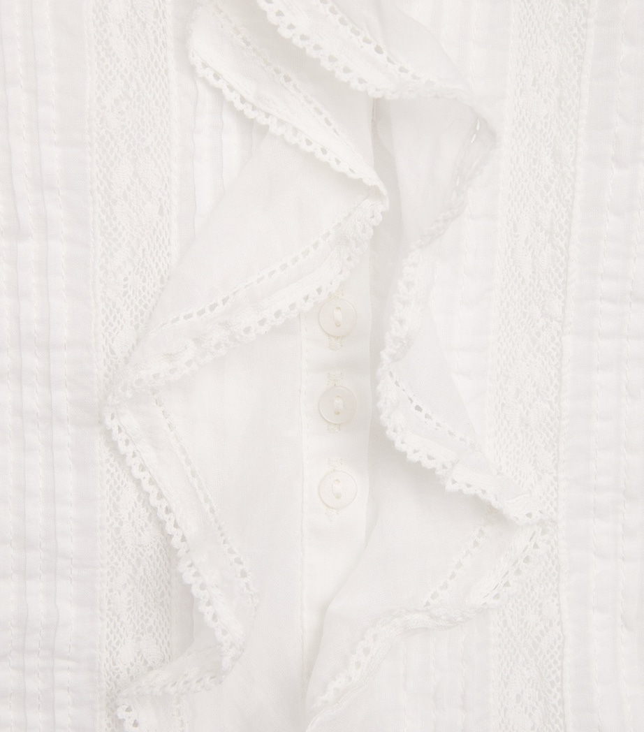 ME+EM Womens Cotton Voile Ruffle Blouse White Image 6