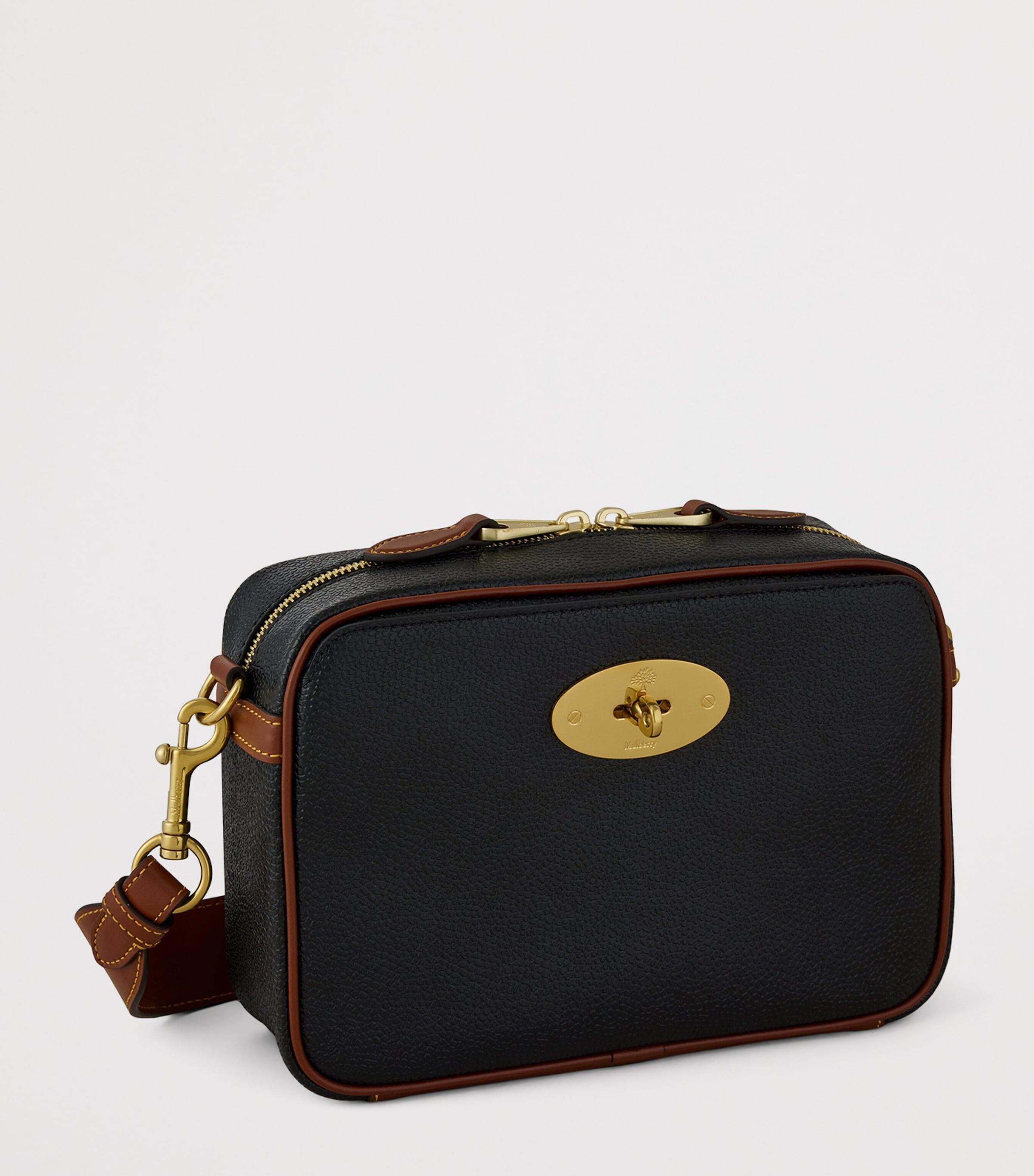 Mulberry Darley Camera Bag Black Cognac Image 4