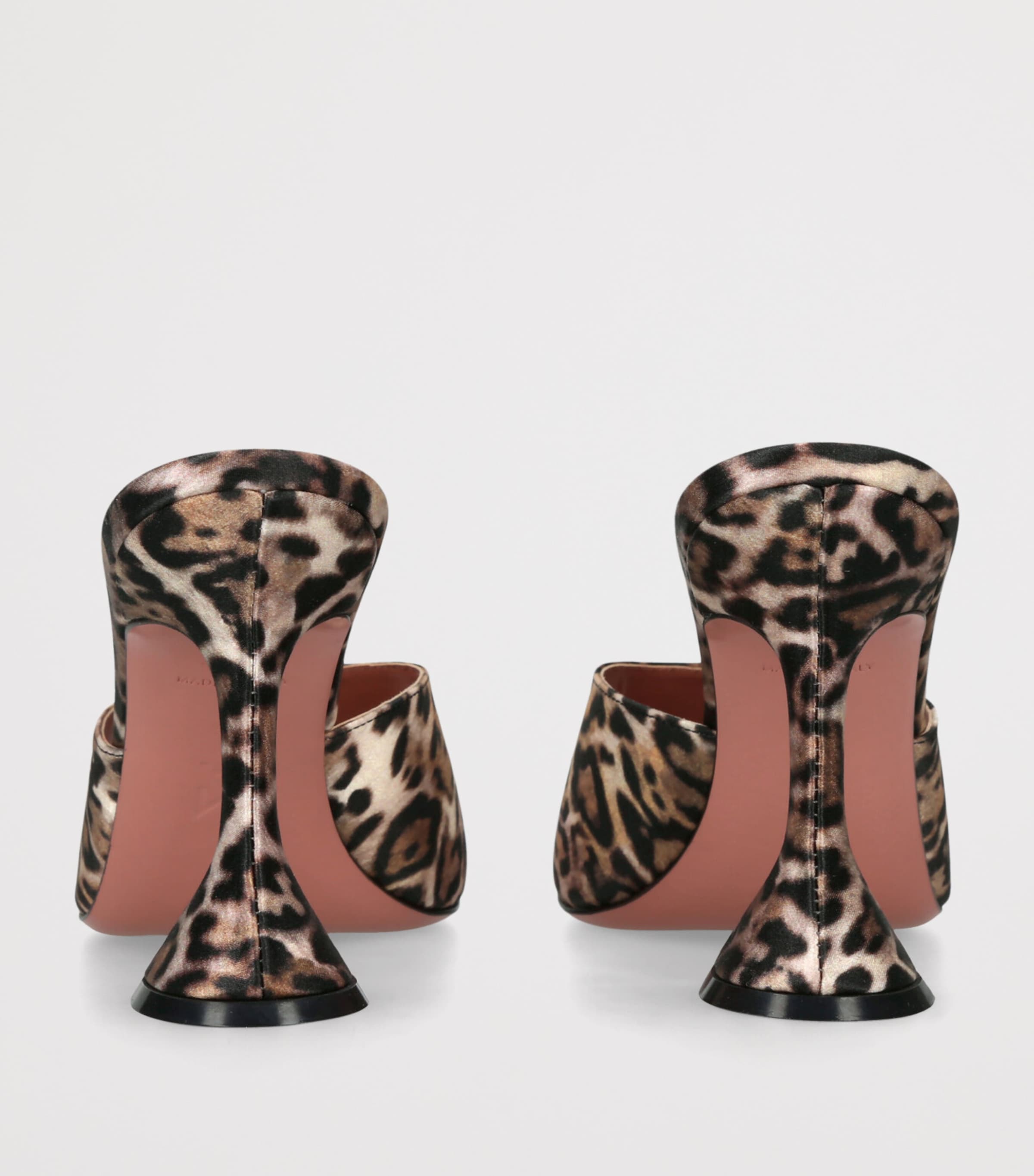 Amina Muaddi Satin Leopard Print Lupita Mules 95 Dk.brn Com Image 2