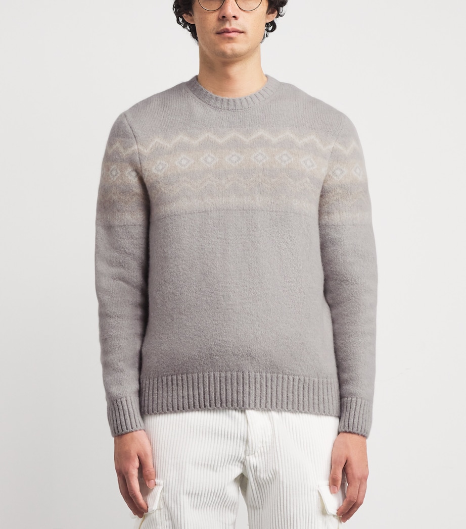 Cashmere-Blend Jacquard Sweater ARGILLA, SABBIA E BI Image 3