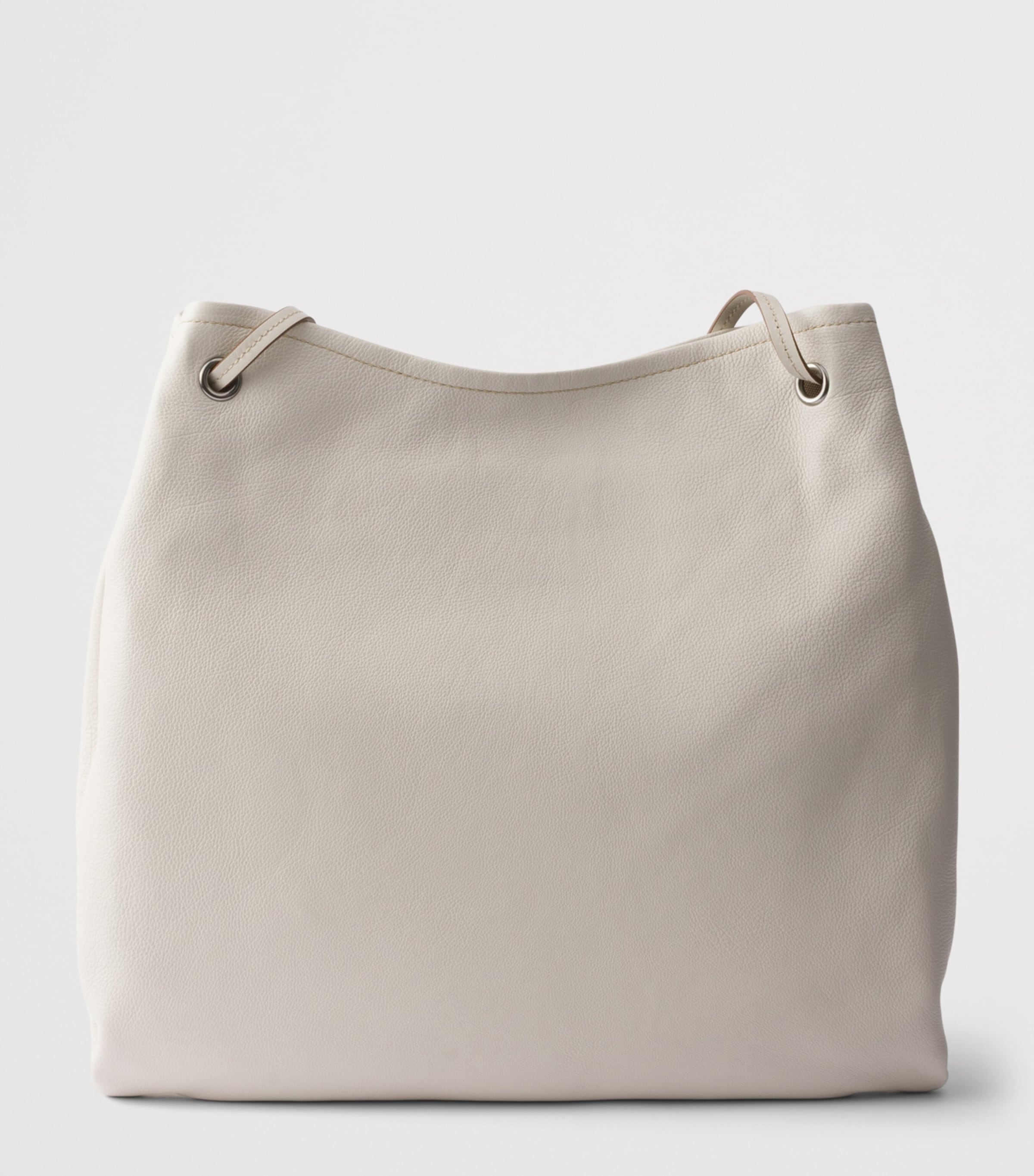 Prada Large Leather Route Shoulder Bag Neutral Image 4