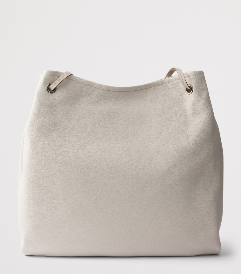 Prada Large Leather Route Shoulder Bag Neutral Image 4
