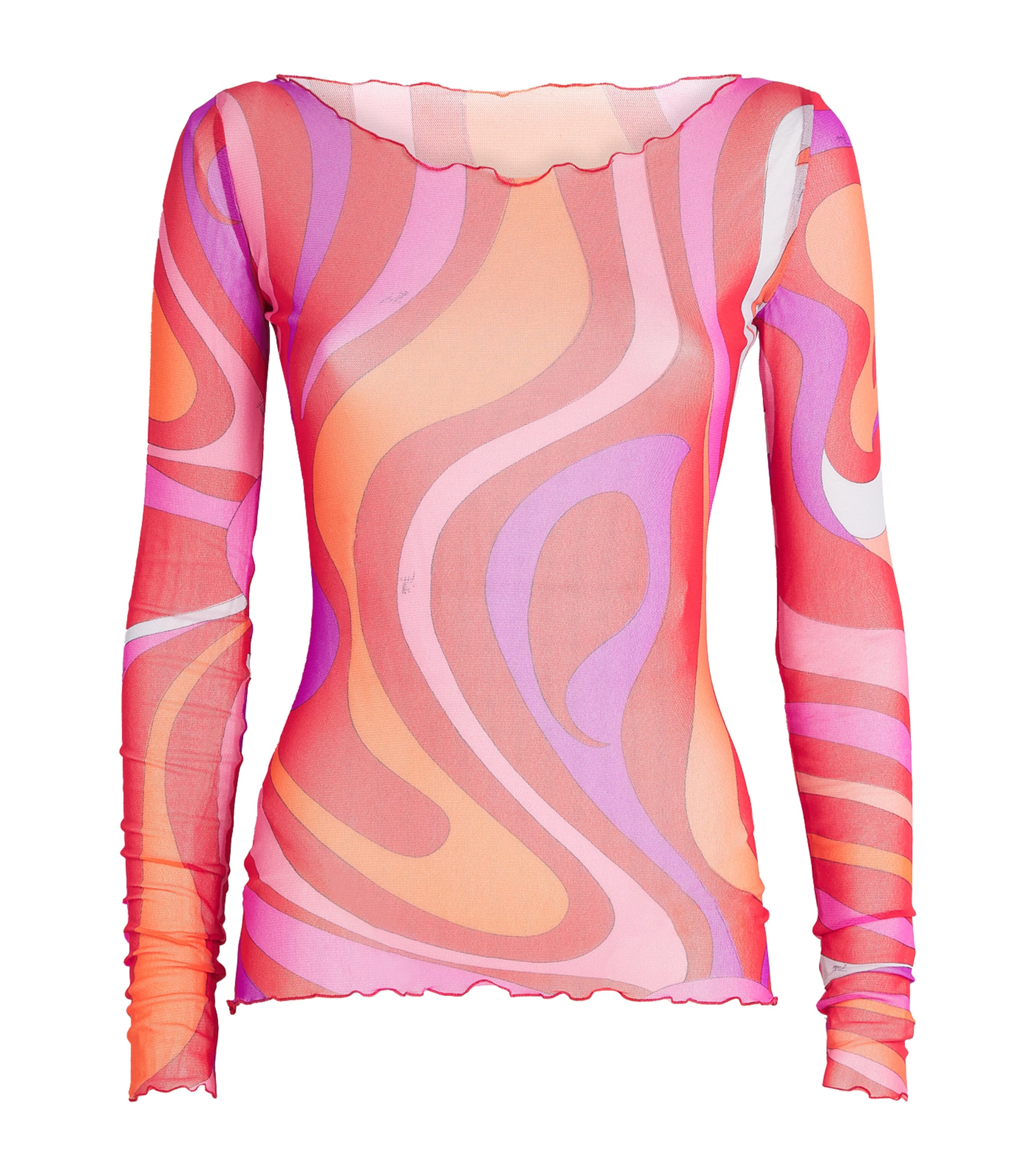 Pucci Mesh Printed Top In Multi
