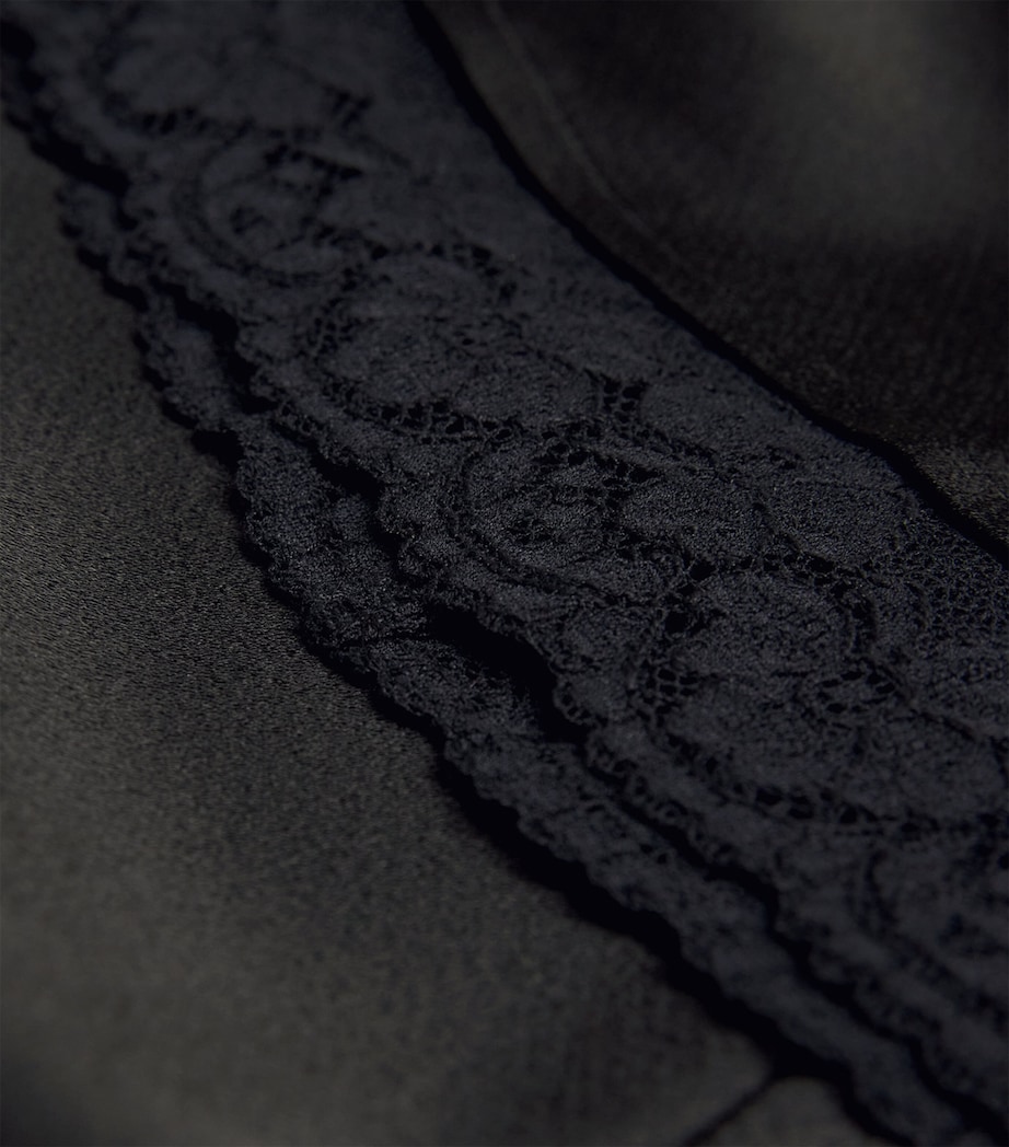 Lace-Trim Midi Skirt 1 BLACK Image 5