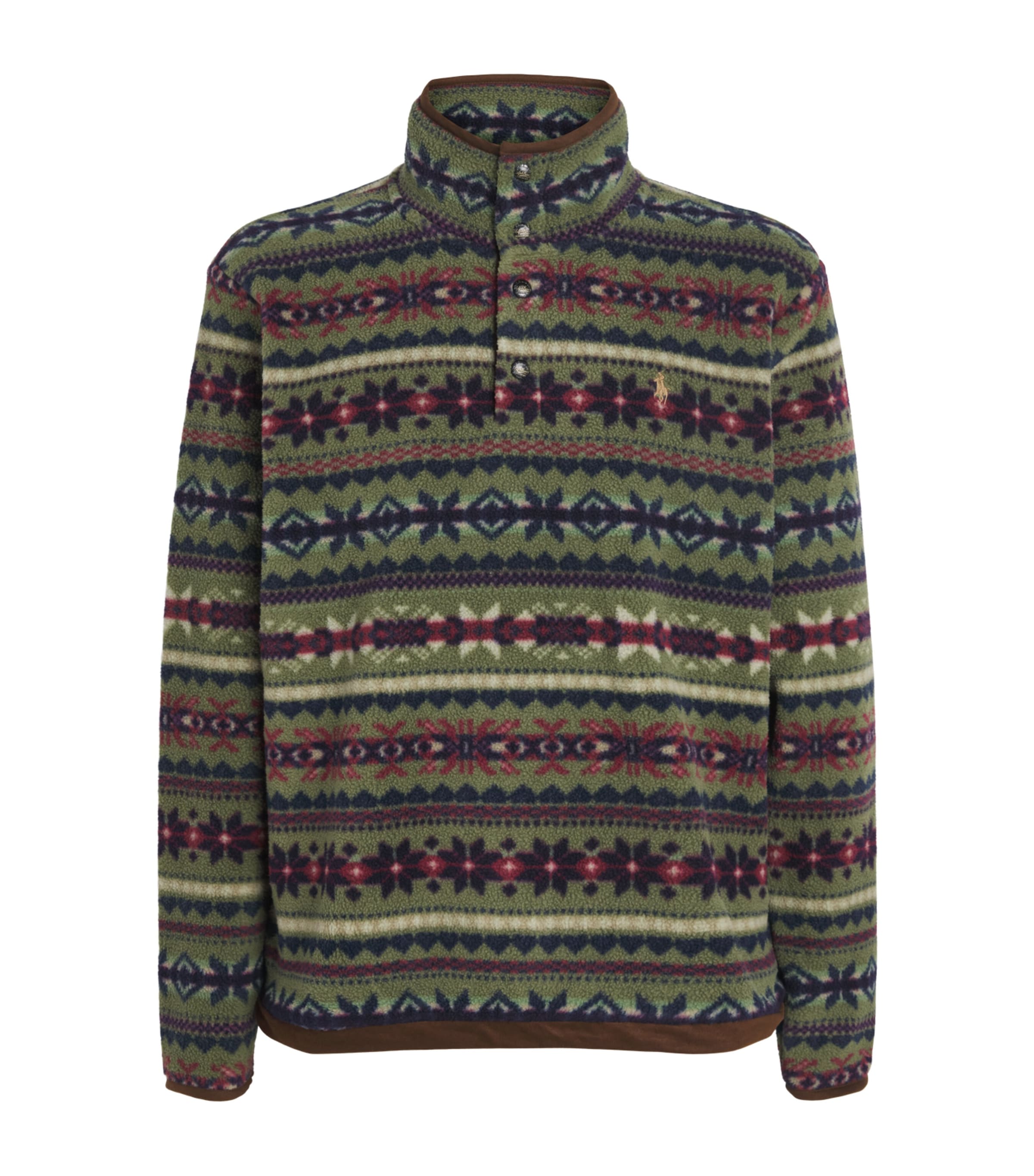 Fleece Fair Isle Sweater OLIVE Image 1