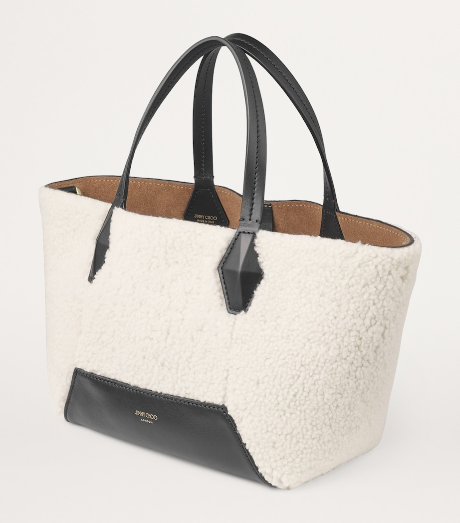 Diamond Small Shearling Tote Bag NATURAL Image 2