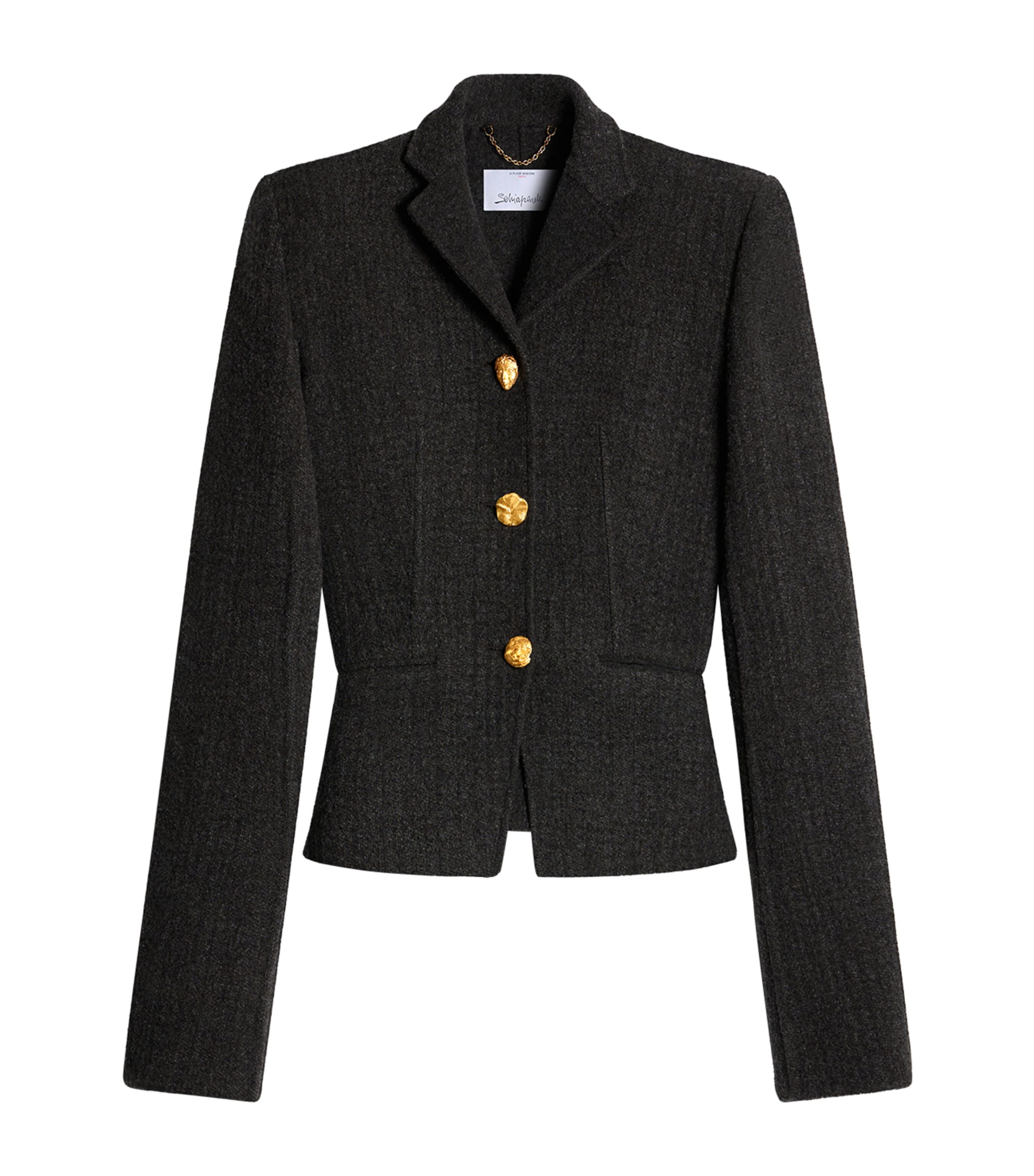 Schiaparelli Womens Wool-Blend Elsa Jacket Dark Grey Image 1