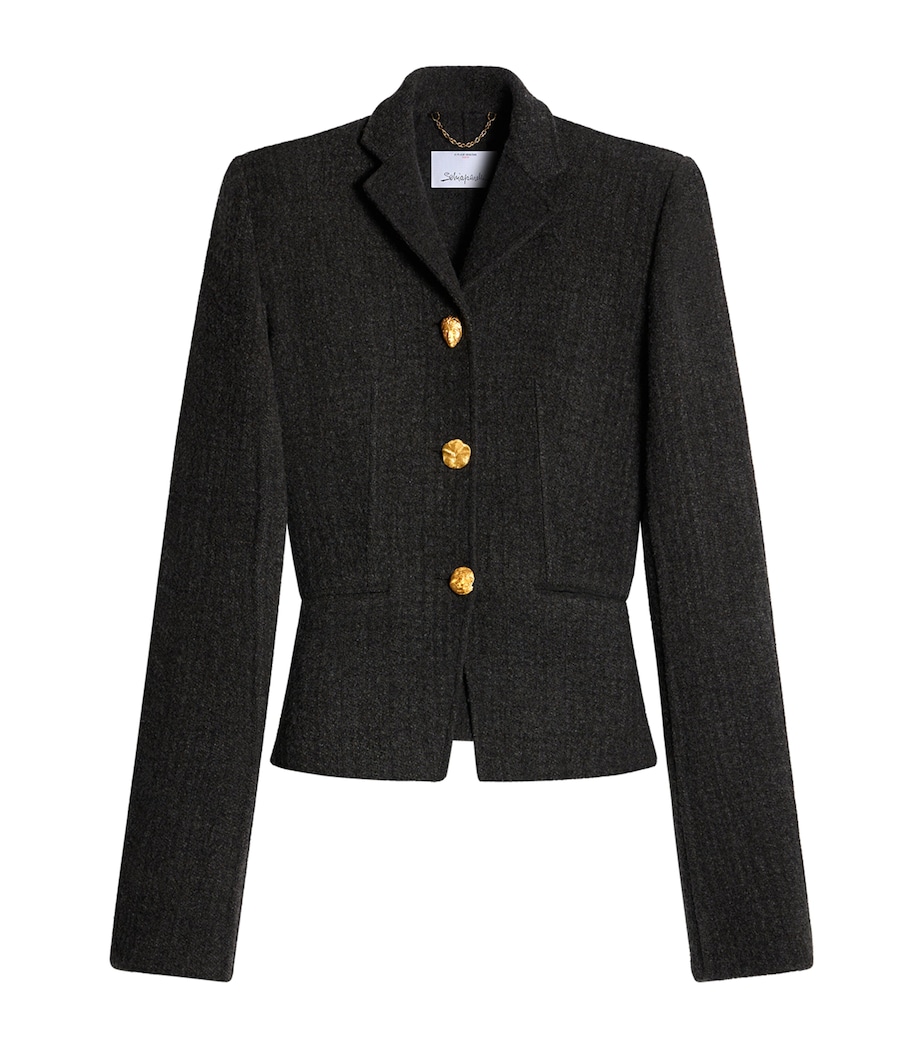 Schiaparelli Womens Wool-Blend Elsa Jacket Dark Grey Image 1