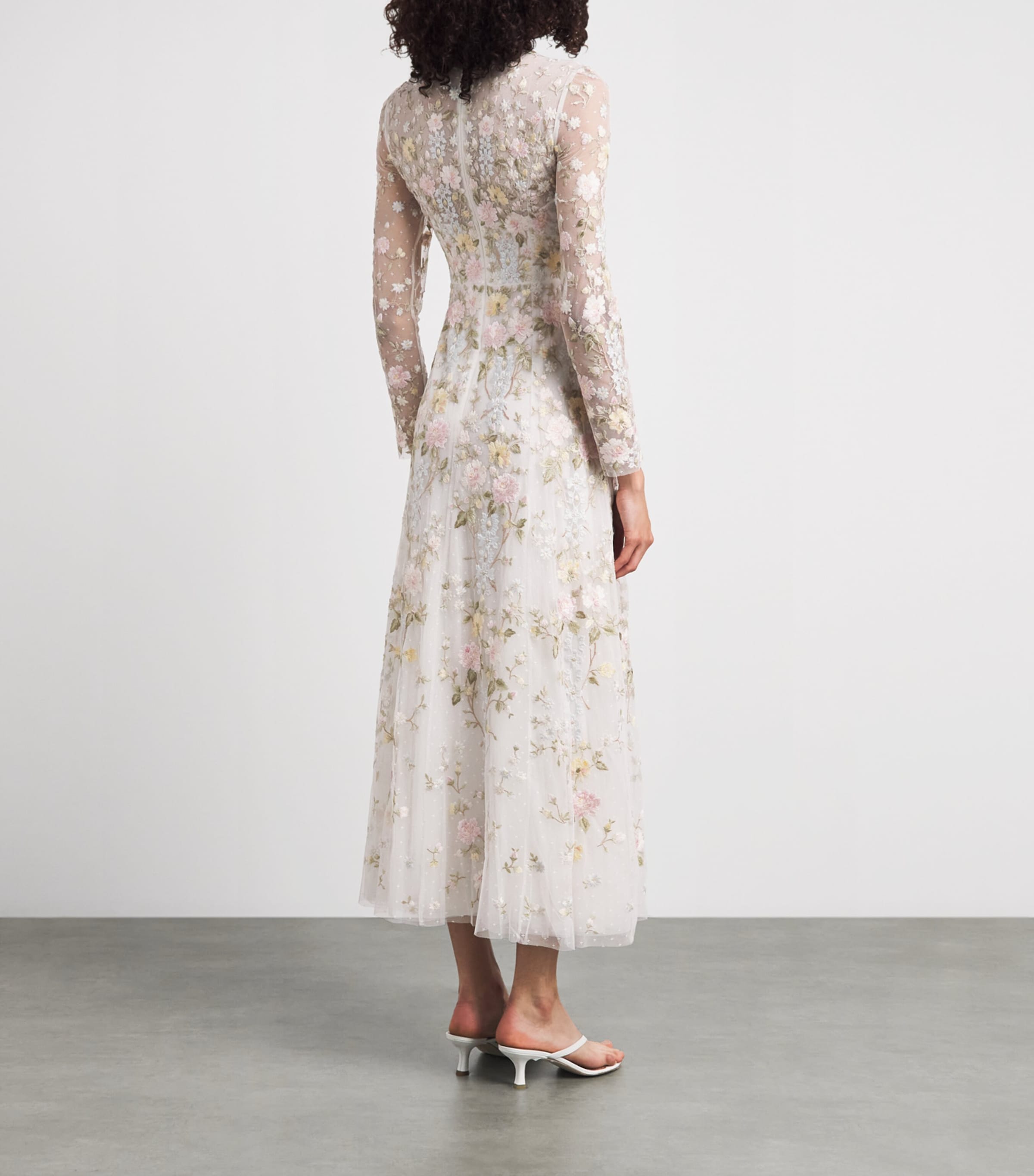 Needle & Thread Womens Garden Rose Maxi Dress Swan Wht/pastel Blu Image 4