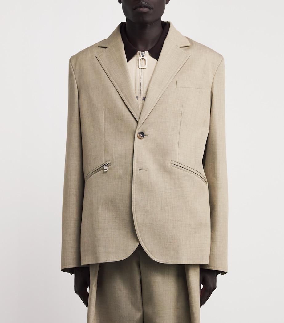 Wool Tailored Blazer CLAY MELANGE Image 3