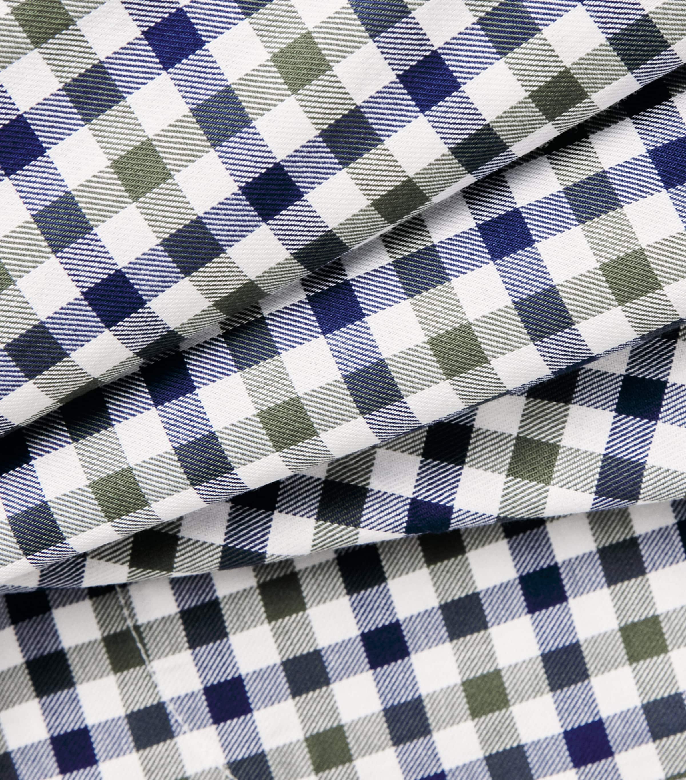 Purdey Mens Cotton Check Shirt Forest Green Image 6